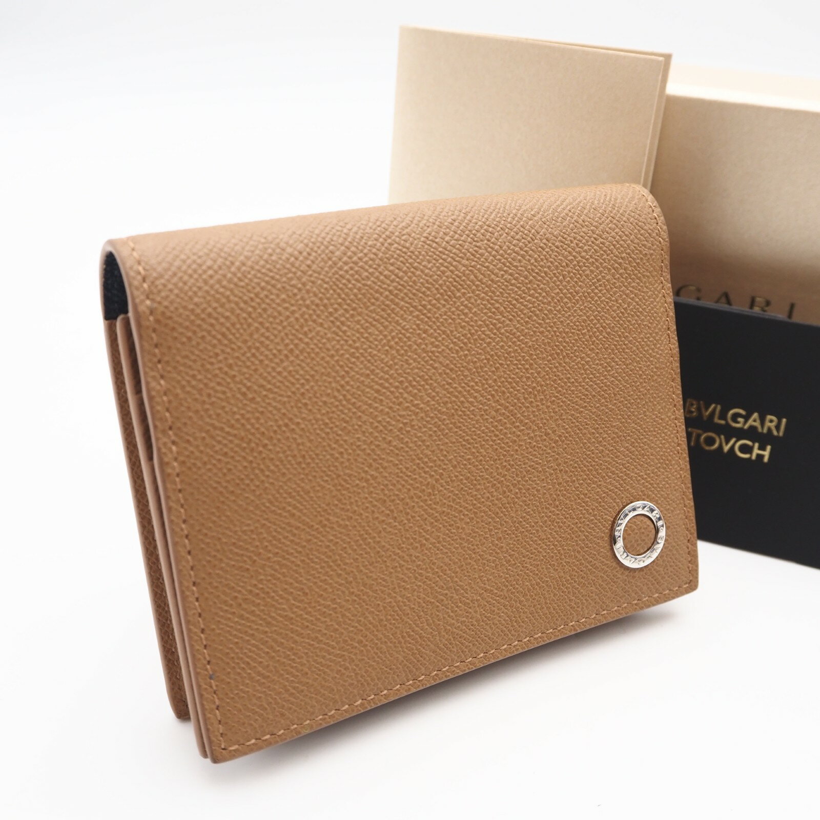 ★3日以内返品可★ 極美品 BVLGARI ブルガリ ブルガリ ブルガリ マン ビジネスカードホルダー 294738 カードケース ブラウン カーフレザー メンズ【中古】