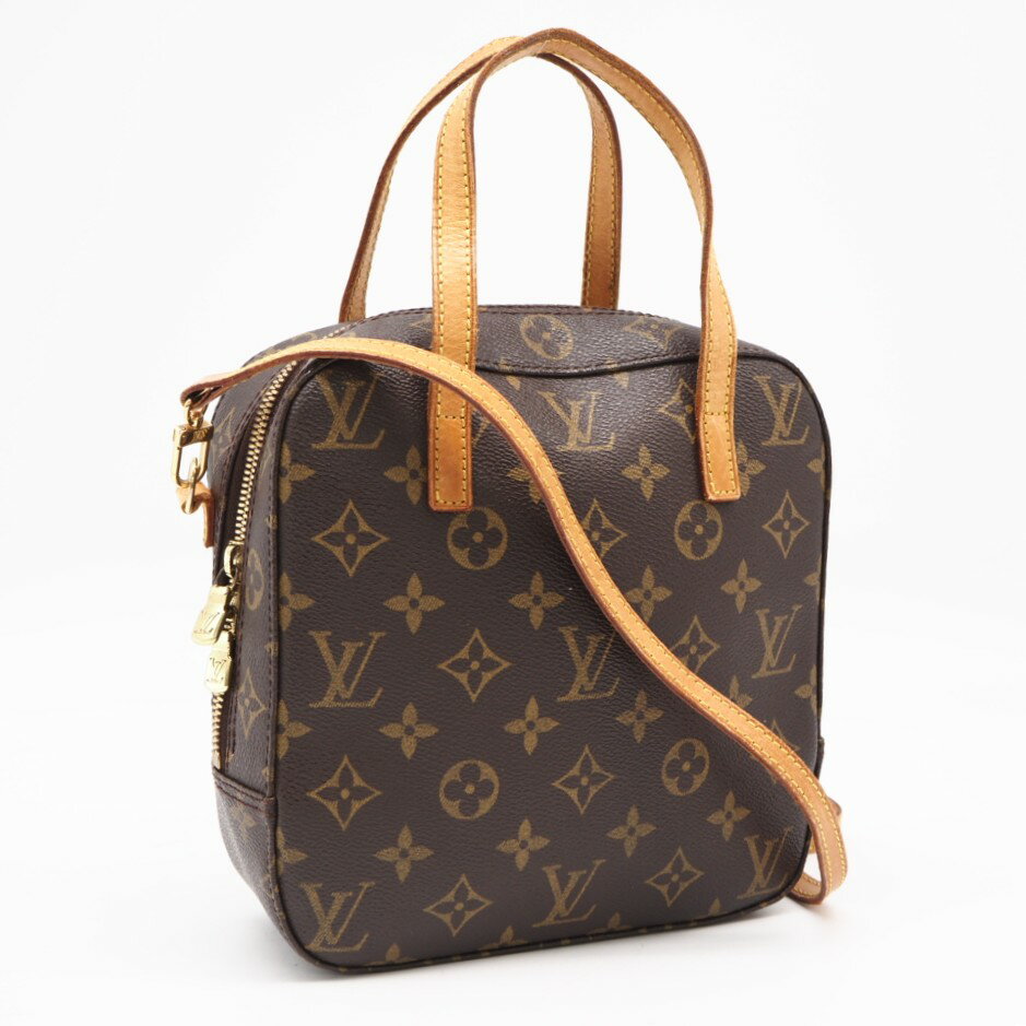 LOUIS VUITTON - ★3日以内返品可★ LOUIS VUITTON ルイ・ヴィトン モノグラム キャンバス スポンティーニ M47500 ハンドバッグ ブラウン コーティングキャンバス レザー レディース【中古】