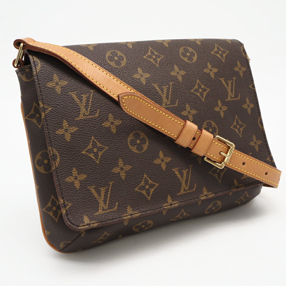 Rakuten - ★3日以内返品可★ LOUIS VUITTON ルイ・ヴィトン モノグラム キャンバス ミュゼット タンゴ ショート M51257 ショルダーバッグ ブラウン コーティングキャンバス レザー レディース【中古】
