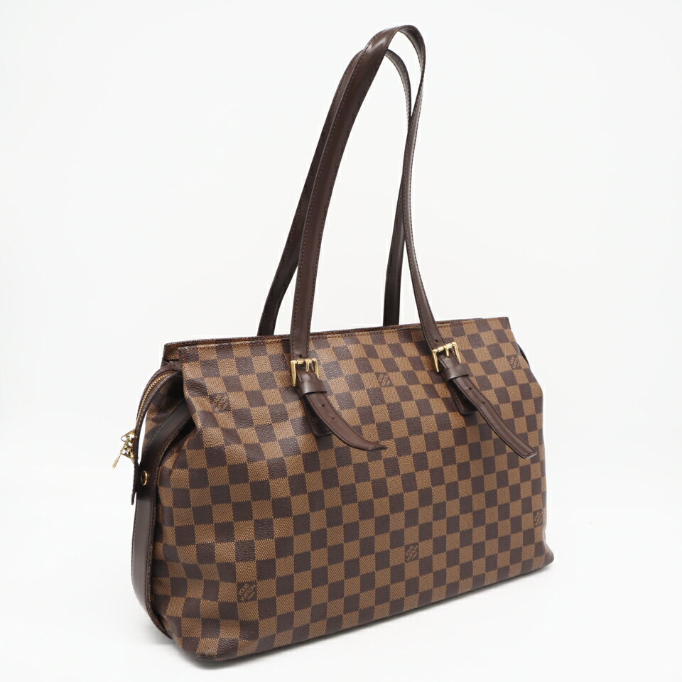 Rakuten - ★3日以内返品可★ LOUIS VUITTON ルイ・ヴィトン ダミエ エベヌ チェルシー N51119 ハンドバッグ ブラウン コーティングキャンバス レザー レディース【中古】
