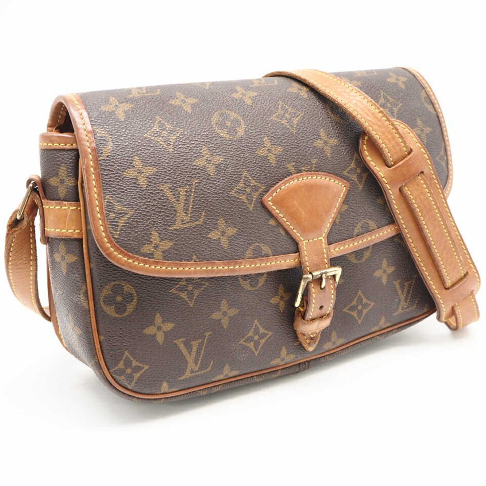 Rakuten - ★3日以内返品可★ LOUIS VUITTON ルイ・ヴィトン モノグラム キャンバス ソローニュ M42250 ショルダーバッグ ブラウン コーティングキャンバス レザー レディース【中古】