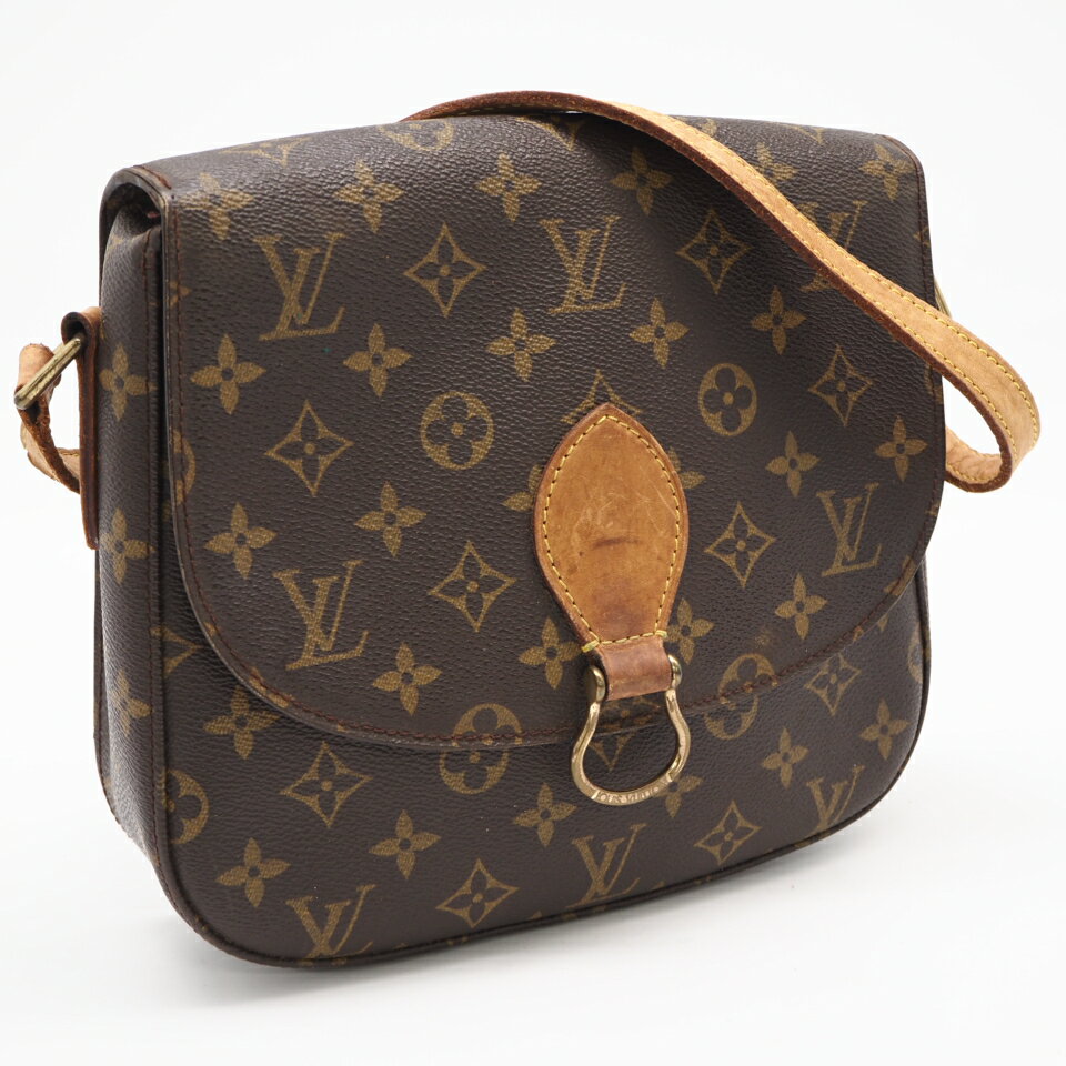 ★3日以内返品可★ LOUIS VUITTON ルイ ヴィトン モノグラム キャンバス サンクルーGM M51242 ショルダーバッグ ブラウン コーティングキャンバス レザー レディース【中古】