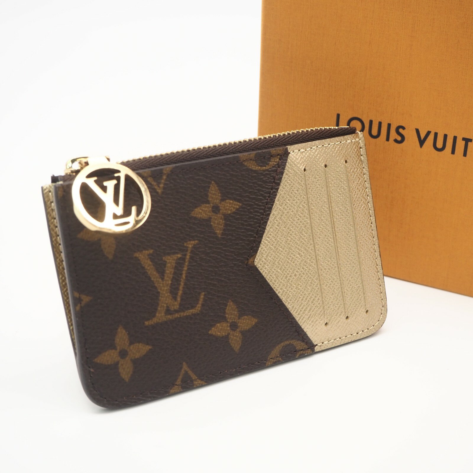 Rakuten - ★3日以内返品可★ 極美品 LOUIS VUITTON ルイ・ヴィトン モノグラム キャンバス ポルト カルト ロミー M26654 カードケース ブラウン ゴールド コーティングキャンバス レザー レディース【中古】