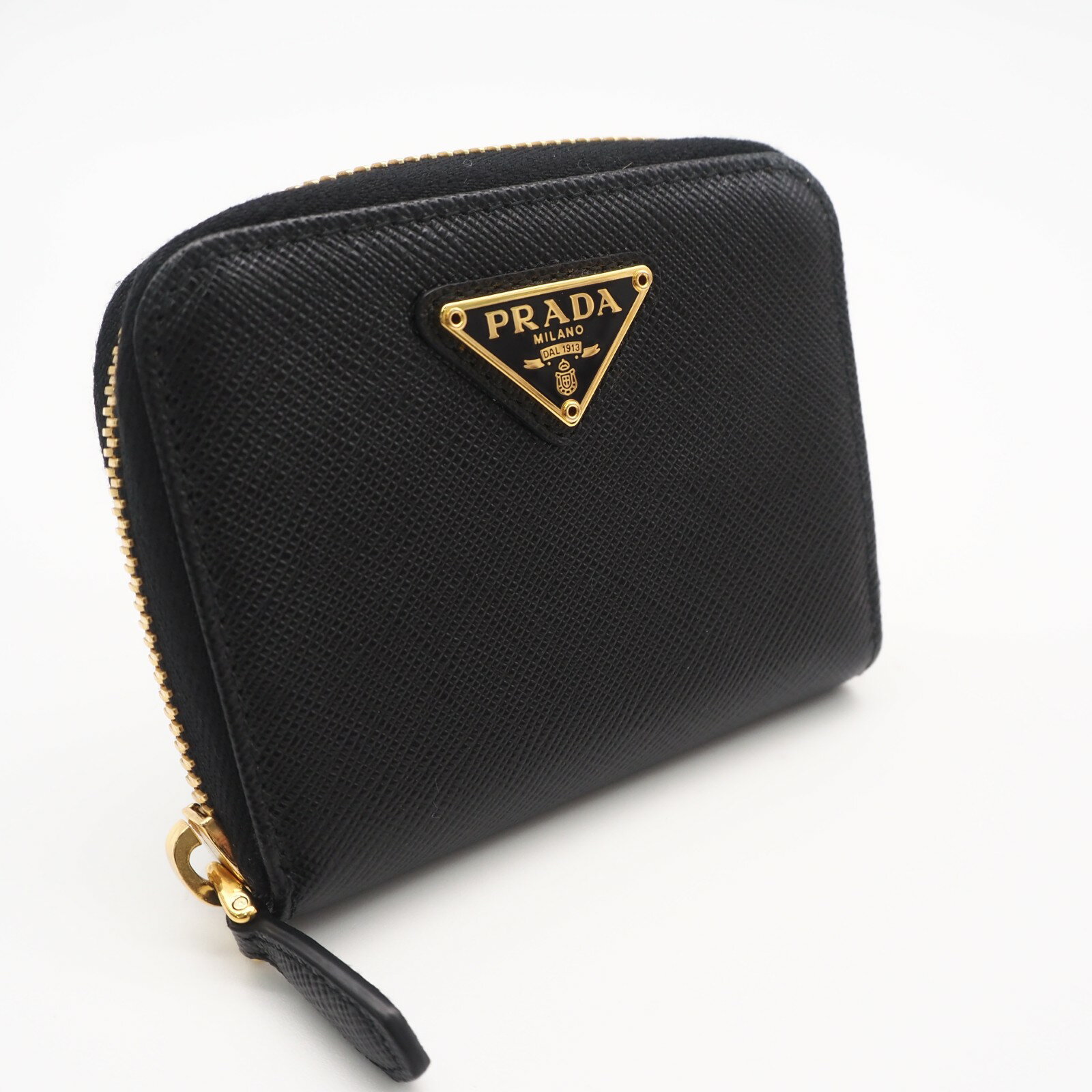 Rakuten - ★3日以内返品可★ 美品 PRADA プラダ サフィアーノ トライアングルロゴ コインケース 2MM003_QHH コインケース ブラック サフィアーノ レディース【中古】