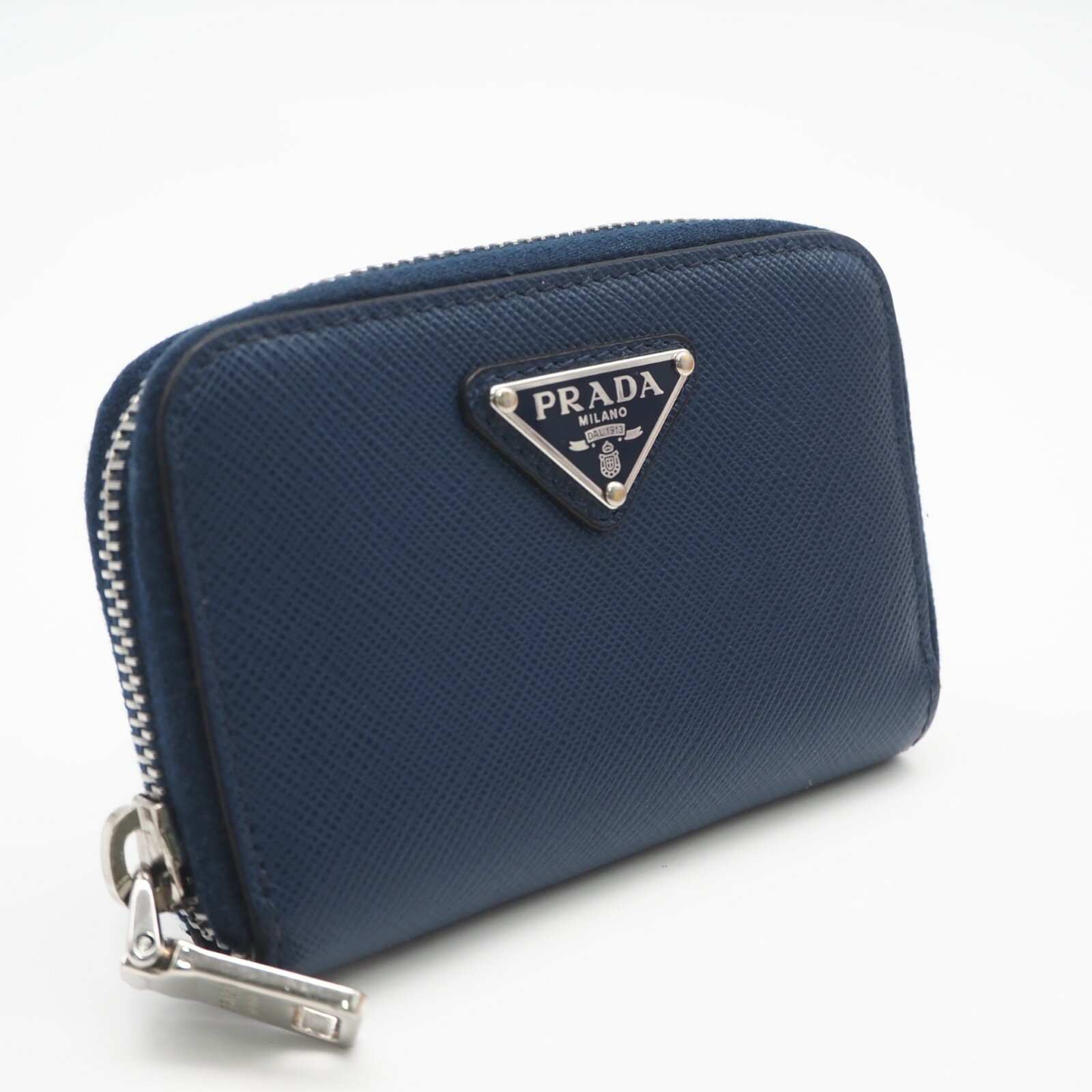 PRADA - ★3日以内返品可★ 美品 PRADA プラダ サフィアーノ トライアングルロゴ コインケース 2MM003_QHH_F0016 コインケース ネイビー サフィアーノ メンズ【中古】
