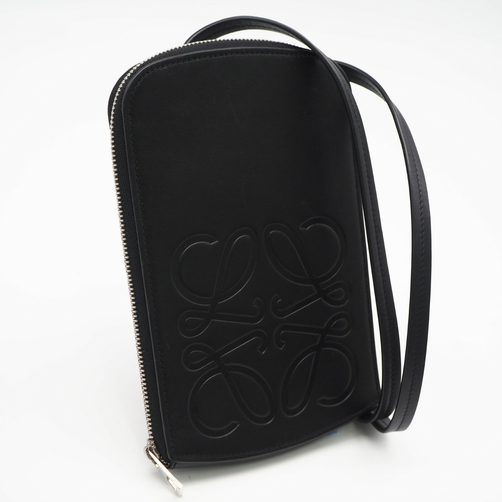 Rakuten - ★3日以内返品可★ 美品 LOEWE ロエベ アナグラム マルチファンクショナルケース C500R47X01 ショルダーバッグ ブラック カーフレザー レディース【中古】