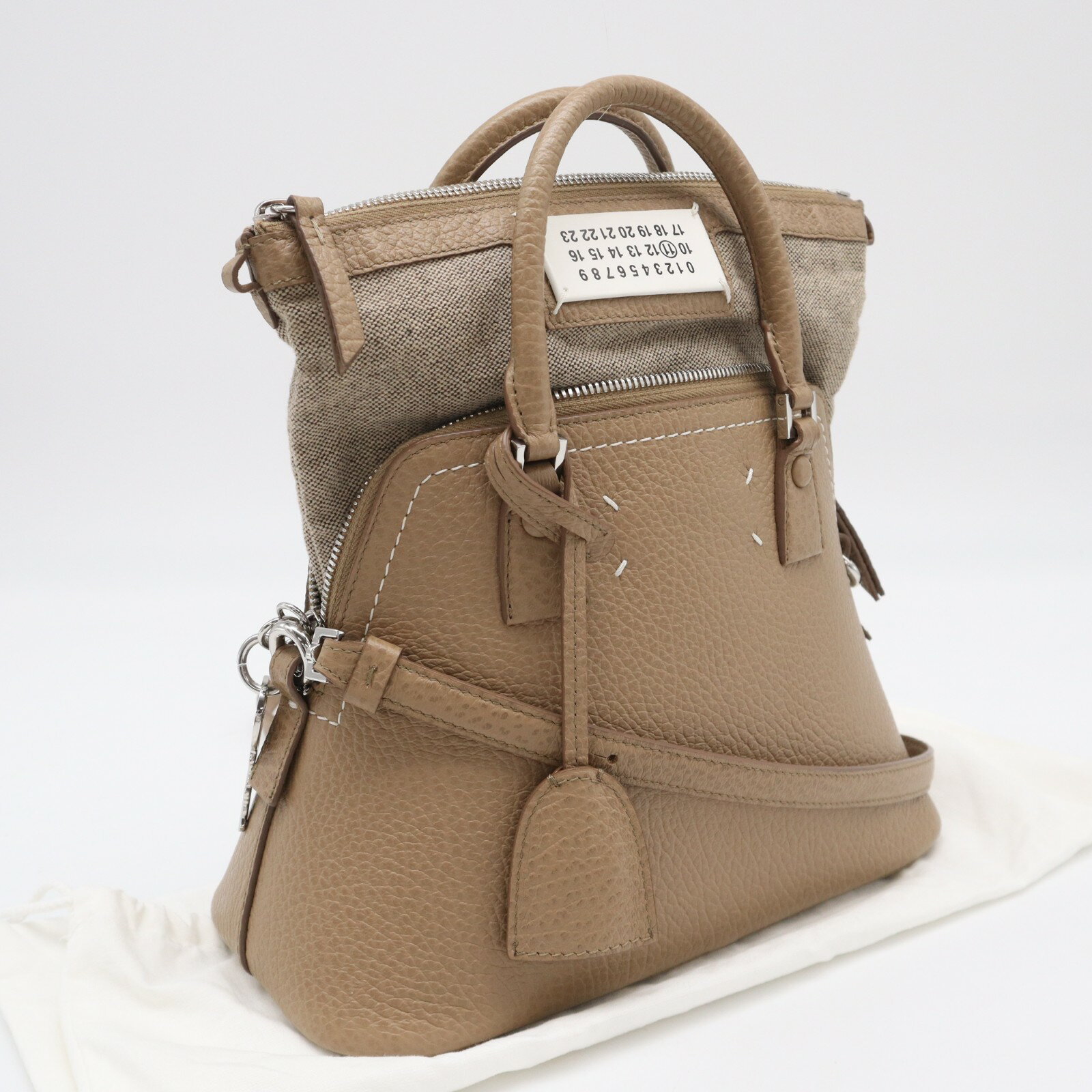 樂天商城 - ★3日以内返品可★ 美品 MAISON MARGIELA メゾンマルジェラ カーフレザー 5AC ミニバッグ S56WG0082 2wayハンドバッグ ベージュ カーフレザー レディース【中古】