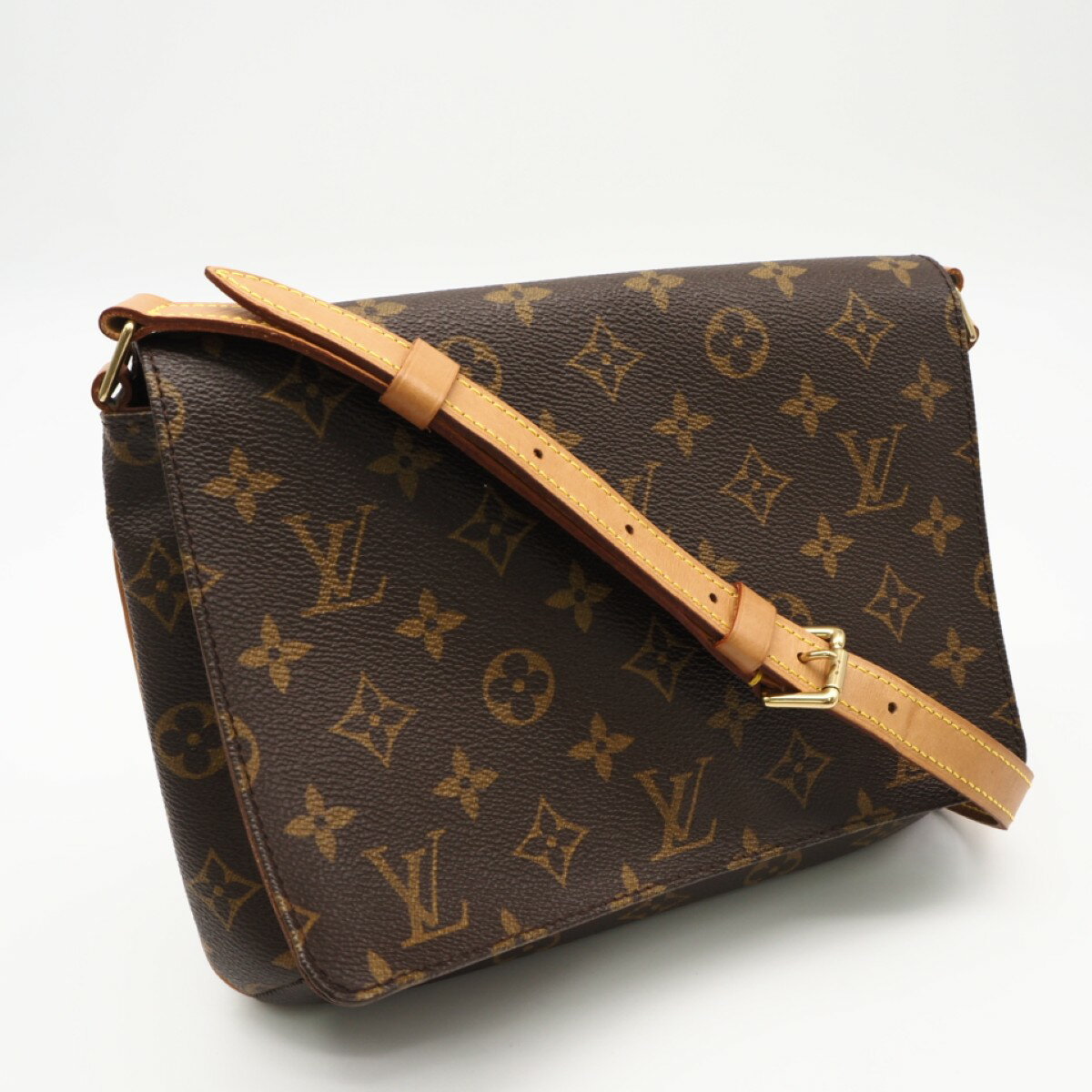 Rakuten - ★3日以内返品可★ LOUIS VUITTON ルイ・ヴィトン モノグラム ミュゼット タンゴ M51257 ショルダーバッグ ブラウン コーティングキャンバス レザー レディース【中古】
