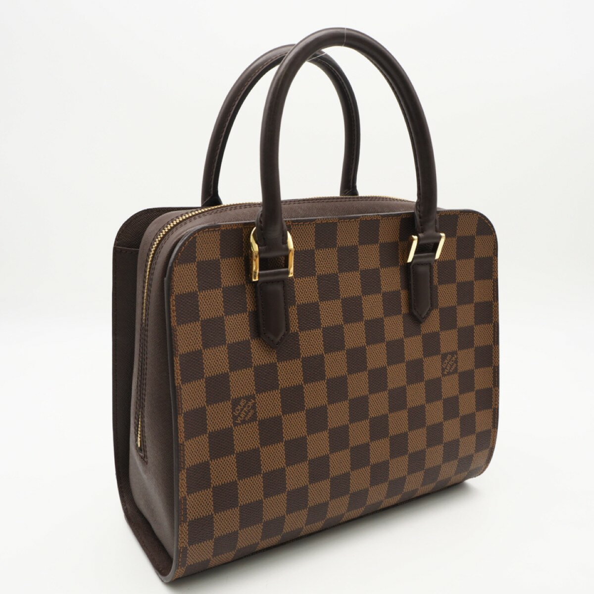 乐天商城 - ★3日以内返品可★ LOUIS VUITTON ルイ・ヴィトン ダミエ トリアナ N51155 ハンドバッグ ブラウン コーティングキャンバス レザー レディース【中古】