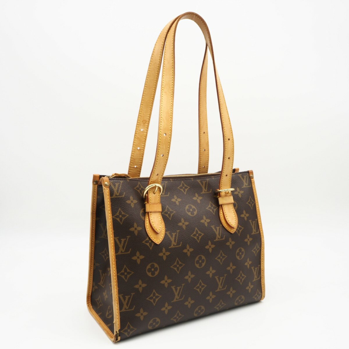 Rakuten - ★3日以内返品可★ LOUIS VUITTON ルイ・ヴィトン モノグラム ポパンクール オ M40007 ハンドバッグ ブラウン コーティングキャンバス レザー レディース【中古】