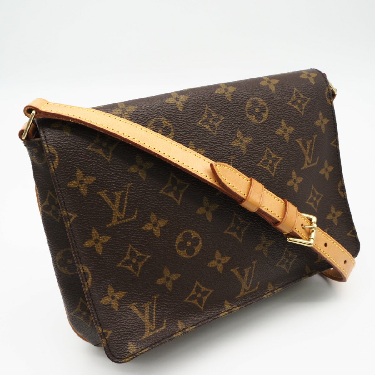 樂天商城 - ★3日以内返品可★ LOUIS VUITTON ルイ・ヴィトン モノグラム ミュゼット タンゴ M51257 ショルダーバッグ ブラウン コーティングキャンバス レザー レディース【中古】