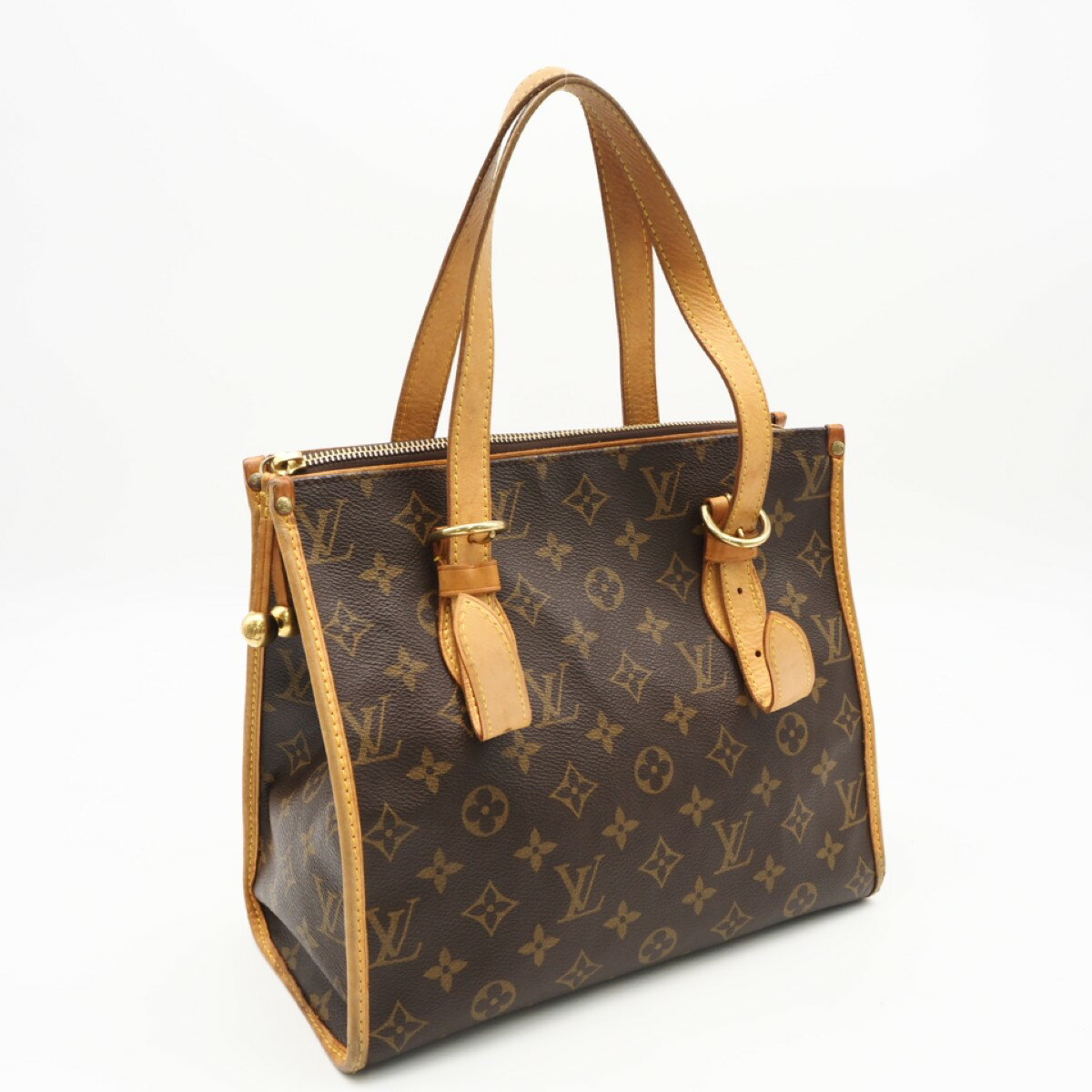 Rakuten - ★3日以内返品可★ LOUIS VUITTON ルイ・ヴィトン モノグラム ポパンクール オ M40007 ハンドバッグ ブラウン コーティングキャンバス レザー レディース【中古】
