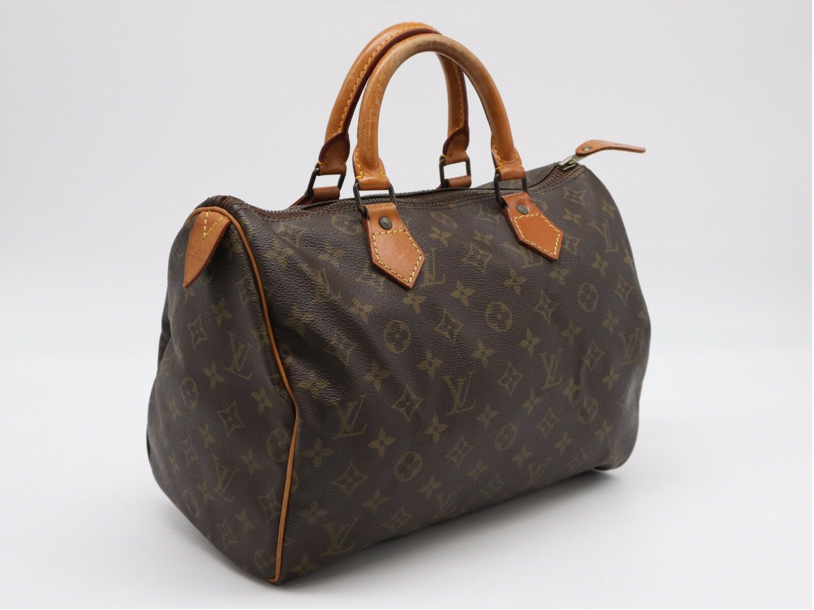 Rakuten - ★3日以内返品可★ LOUIS VUITTON ルイ・ヴィトン モノグラム スピーディ30 M41526 ハンドバッグ ブラウン コーティングキャンバス レザー レディース【中古】
