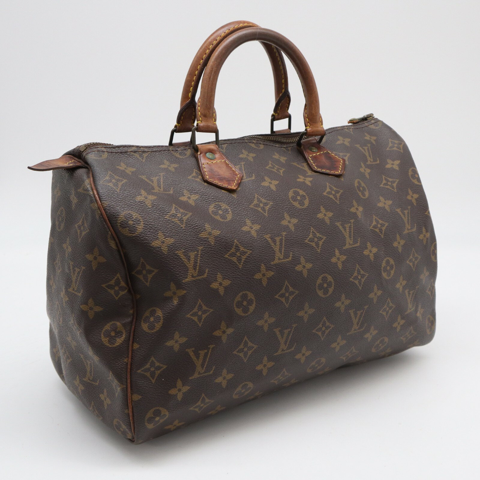 Rakuten - ★3日以内返品可★ LOUIS VUITTON ルイ・ヴィトン モノグラム スピーディ35 M41524 ハンドバッグ ブラウン コーティングキャンバス レザー レディース【中古】