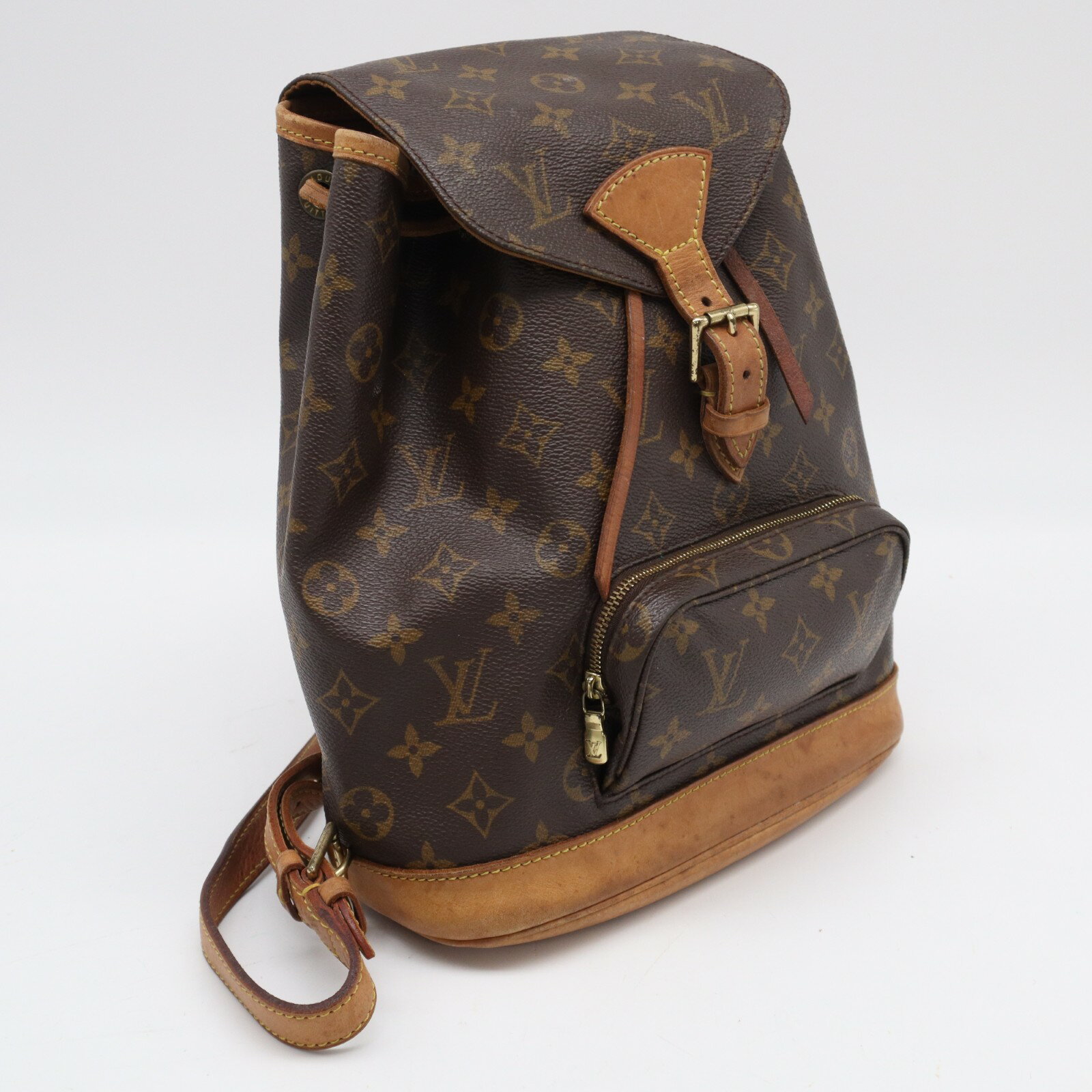 Rakuten - ★3日以内返品可★ LOUIS VUITTON ルイ・ヴィトン モノグラム モンスリMM M51136 リュック・デイパック ブラウン コーティングキャンバス レザー レディース【中古】