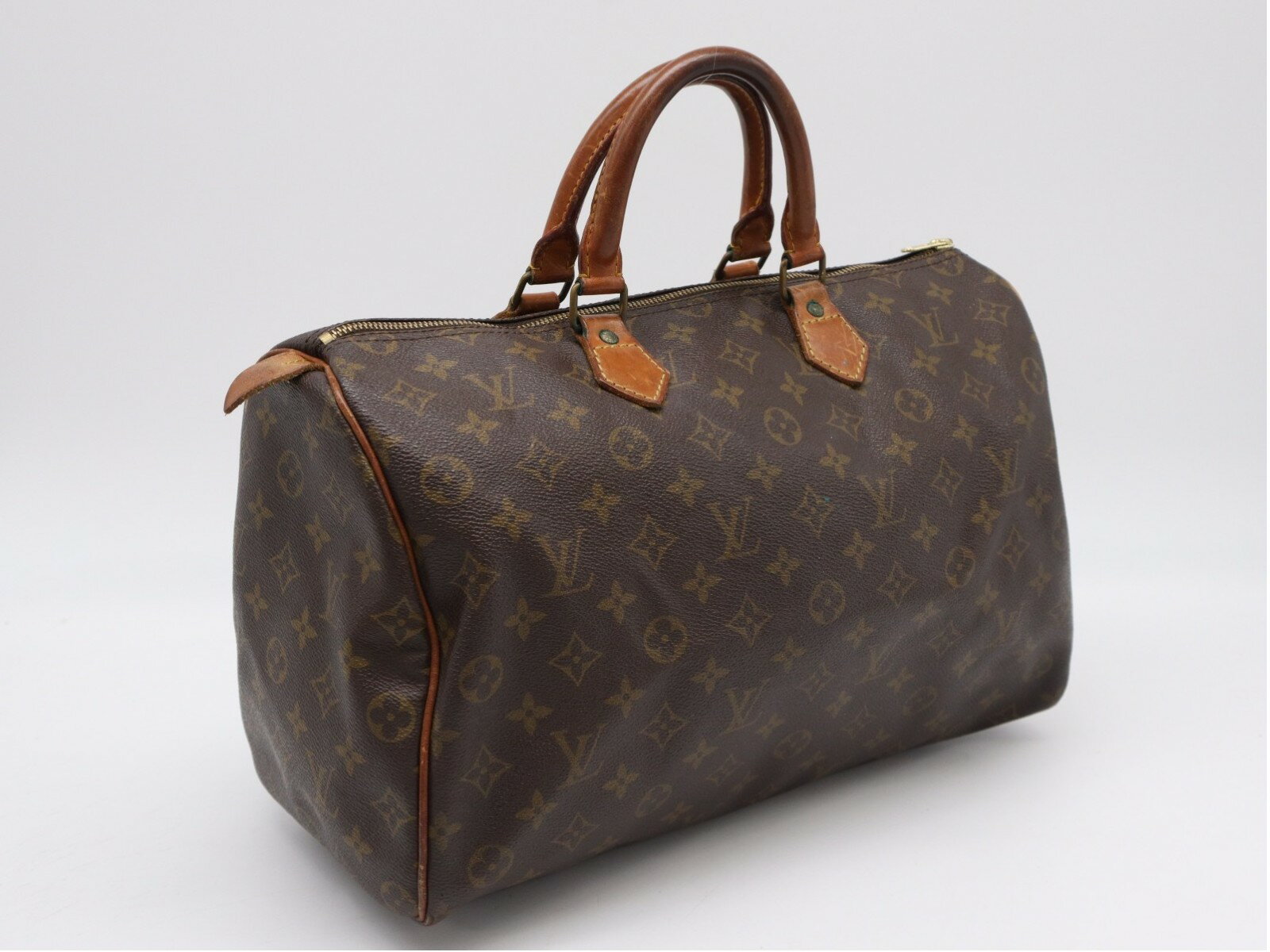 Rakuten - ★3日以内返品可★ LOUIS VUITTON ルイ・ヴィトン モノグラム スピーディ35 M41524 ハンドバッグ ブラウン コーティングキャンバス レザー レディース【中古】