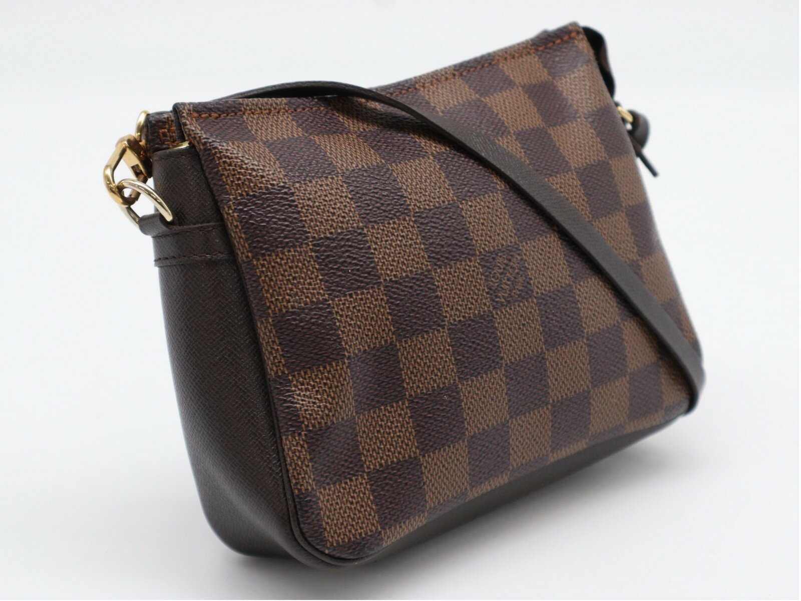 Rakuten - ★3日以内返品可★ LOUIS VUITTON ルイ・ヴィトン ダミエ トゥルース メイクアップ N51982 ハンドバッグ ブラウン コーティングキャンバス レザー レディース【中古】