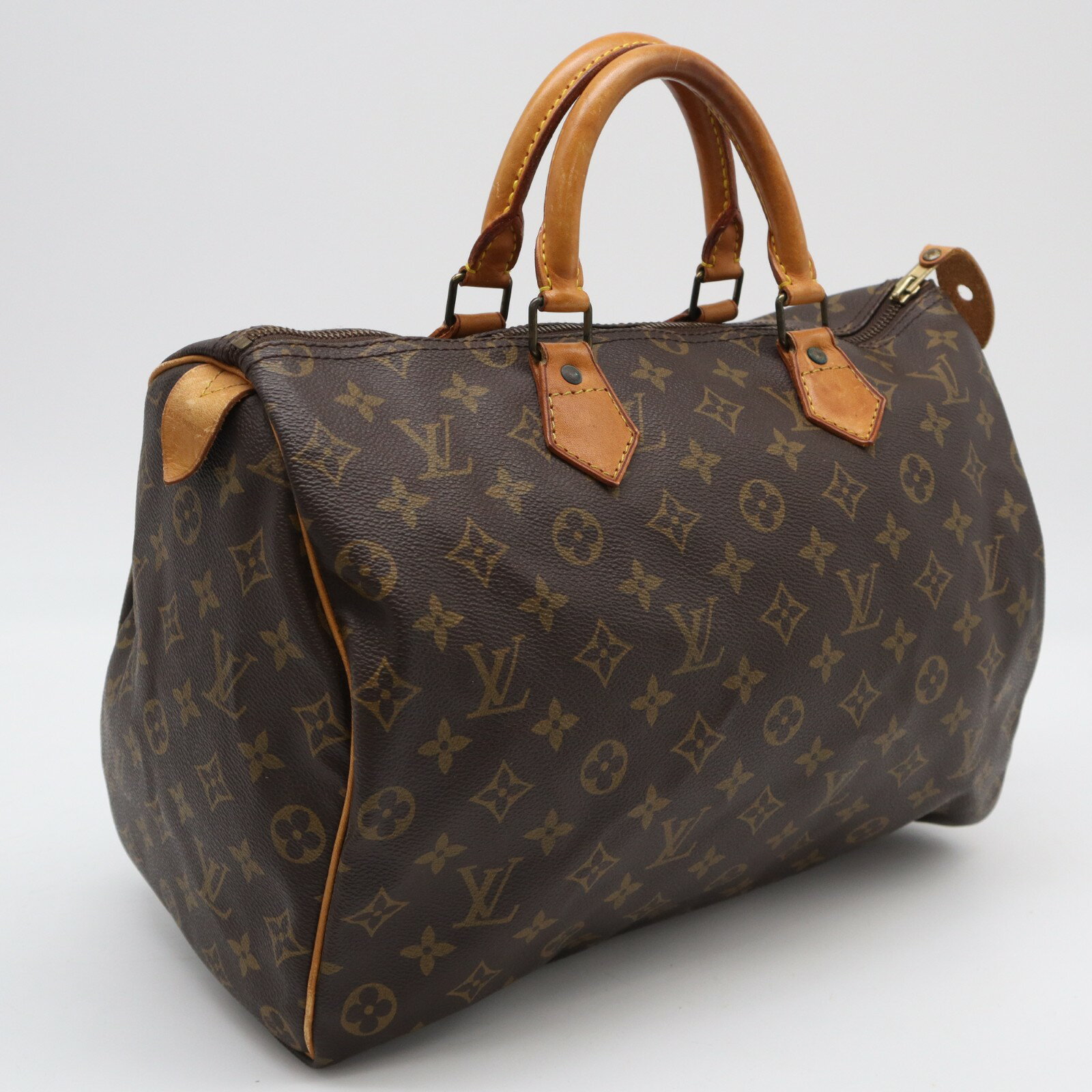 Rakuten - ★3日以内返品可★ LOUIS VUITTON ルイ・ヴィトン モノグラム スピーディ35 M41107 ハンドバッグ ブラウン コーティングキャンバス レザー レディース【中古】