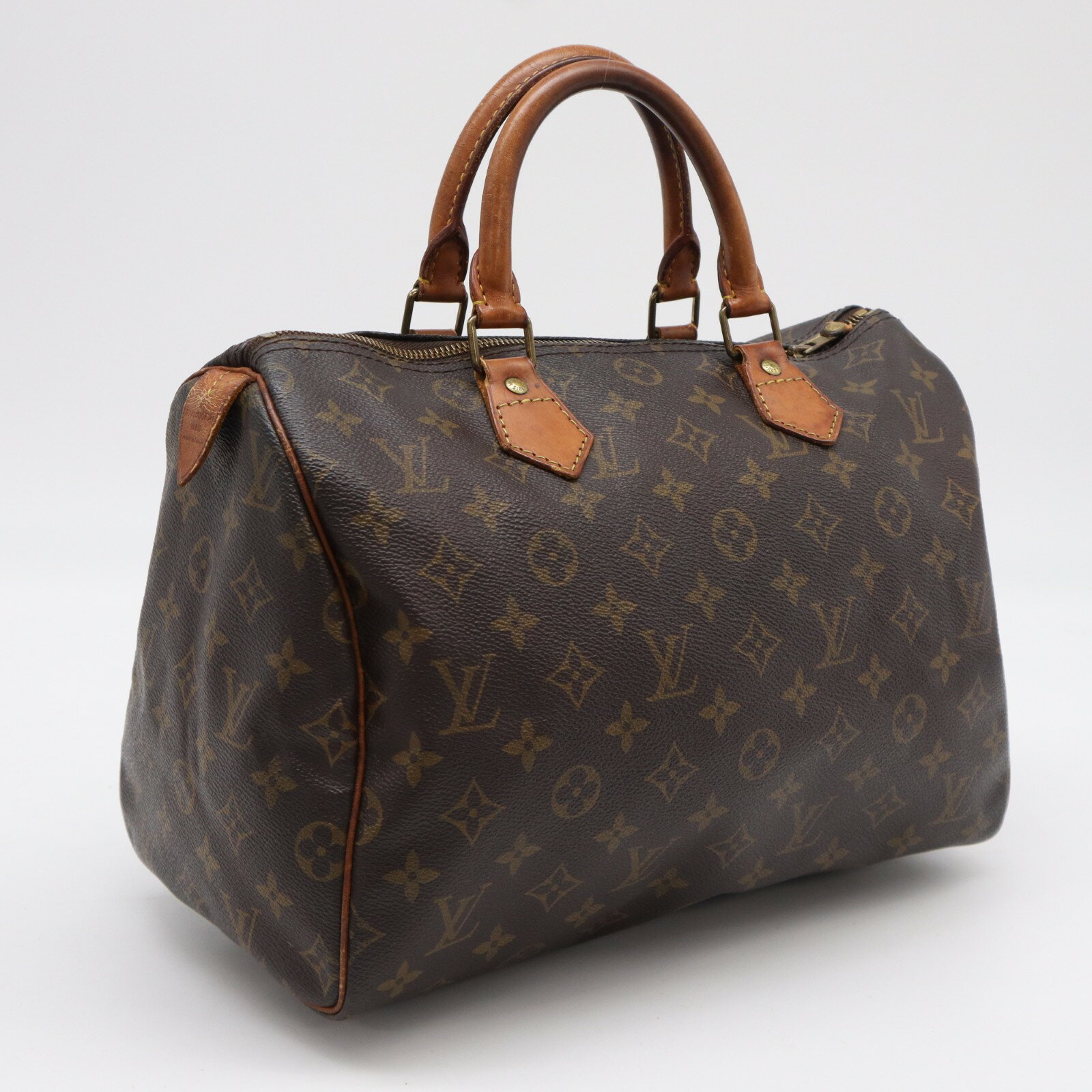 Rakuten - ★3日以内返品可★ LOUIS VUITTON ルイ・ヴィトン モノグラム スピーディ30 M41526 ハンドバッグ ブラウン コーティングキャンバス レザー メンズ【中古】