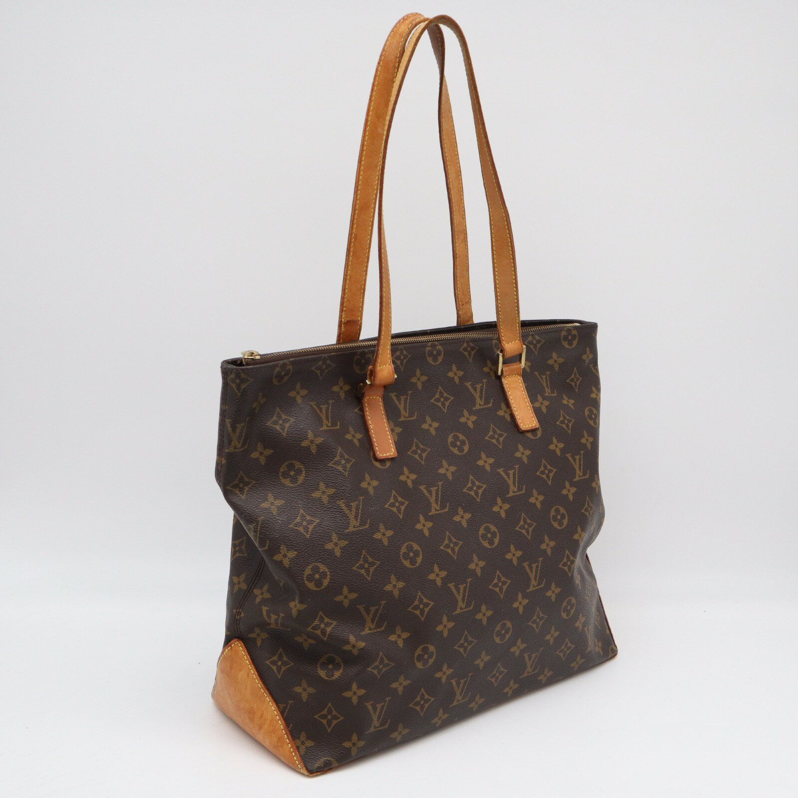 Rakuten - ★3日以内返品可★ LOUIS VUITTON ルイ・ヴィトン モノグラム カバ メゾ M51151 トートバッグ ブラウン コーティングキャンバス レザー レディース【中古】