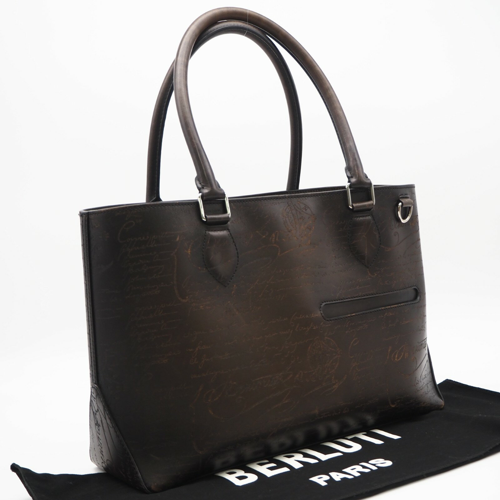 樂天商城 - ★3日以内返品可★ 美品 Berluti ベルルッティ レザー トゥジュール トートバッグ A2007356 ハンドバッグ ブラウン ブラック カーフレザー メンズ【中古】