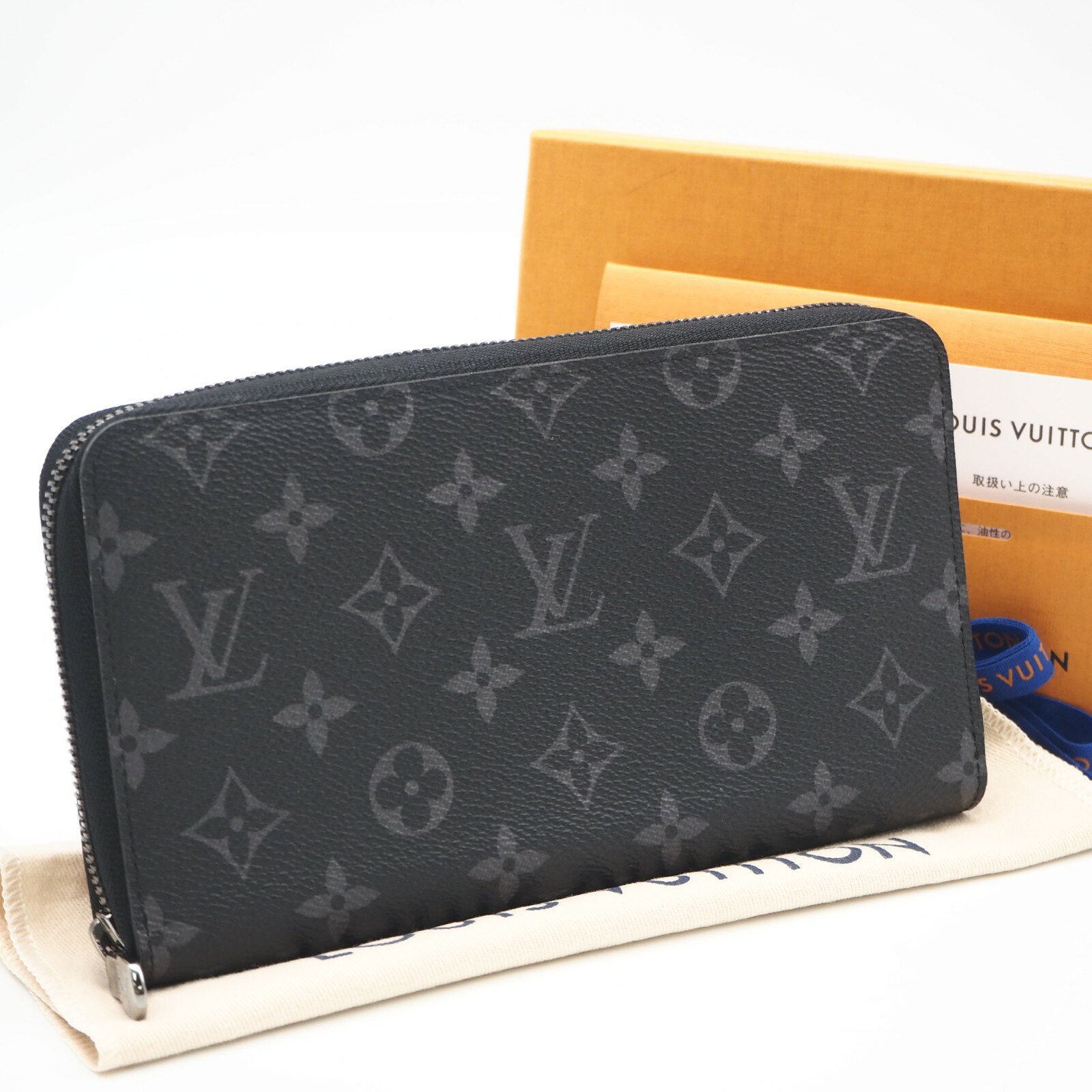 Rakuten - ★3日以内返品可★ 美品 LOUIS VUITTON ルイ・ヴィトン モノグラム エクリプス ジッピーオーガナイザー M82081 長財布 ブラック グレー コーティングキャンバス レザー メンズ【中古】