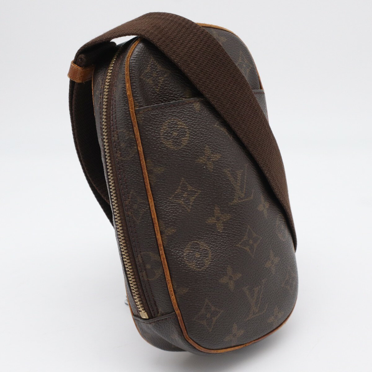 樂天商城 - ★3日以内返品可★ LOUIS VUITTON ルイ・ヴィトン モノグラム ポシェット ガンジュ M51870 ショルダーバッグ ブラウン コーティングキャンバス レザー メンズ【中古】