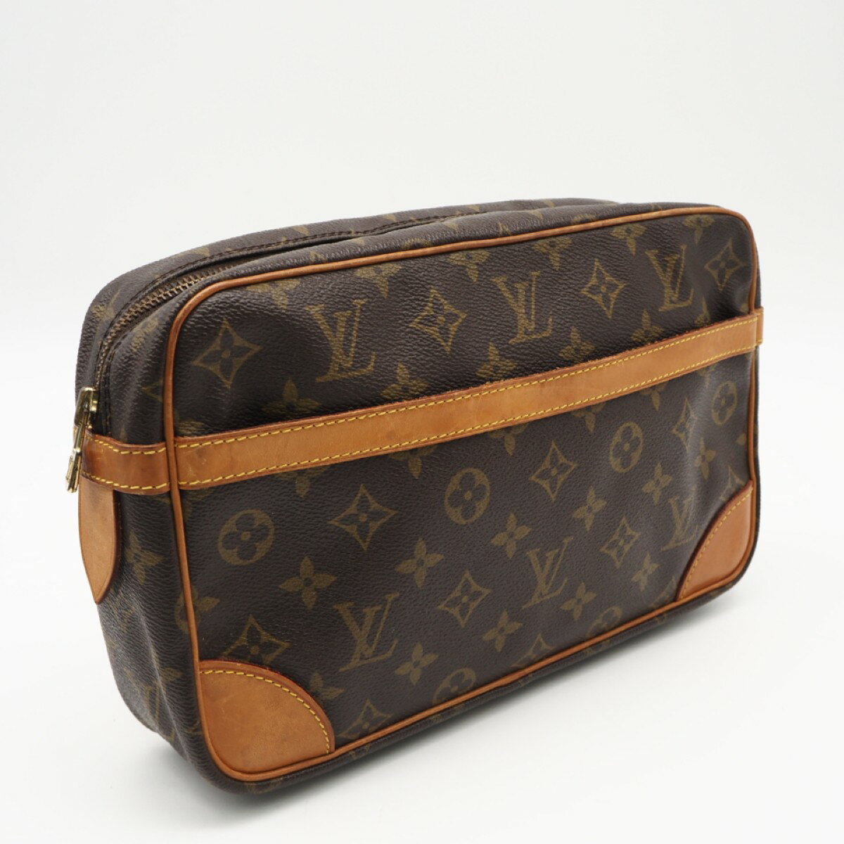Rakuten - ★3日以内返品可★ LOUIS VUITTON ルイ・ヴィトン モノグラム コンピエーニュ28 M51845 セカンドバッグ ブラウン コーティングキャンバス レザー レディース【中古】