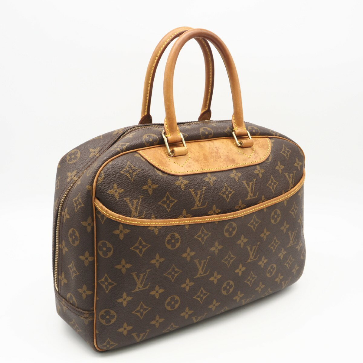 乐天商城 - ★3日以内返品可★ LOUIS VUITTON ルイ・ヴィトン モノグラム ドーヴィル M47270 ハンドバッグ ブラック コーティングキャンバス レザー レディース【中古】