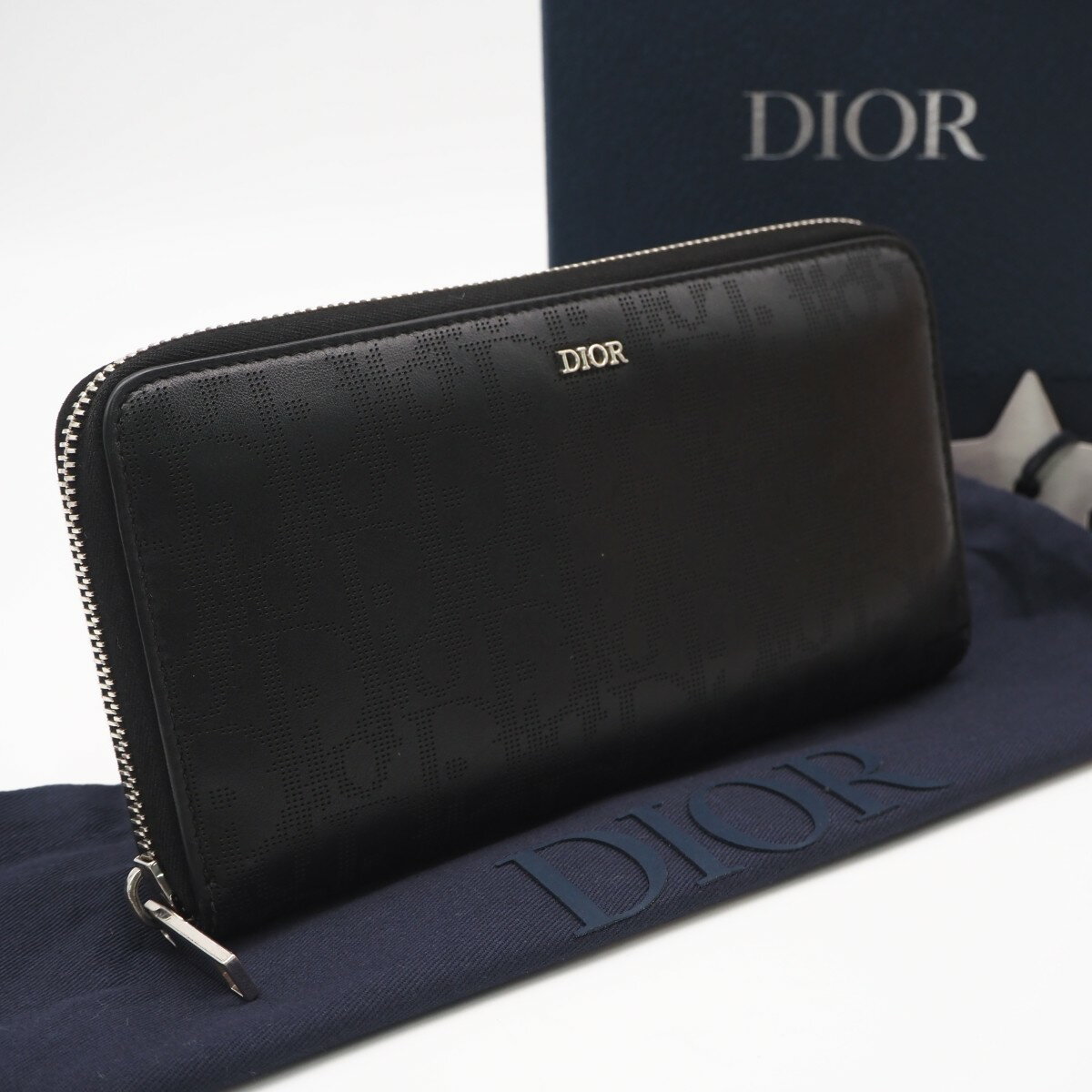 Rakuten - ★3日以内返品可★ 美品 Dior ディオール オブリーク ギャラクシー ロングジップウォレット 2ESBC252VPD 長財布 ブラック グレインカーフレザー メンズ【中古】
