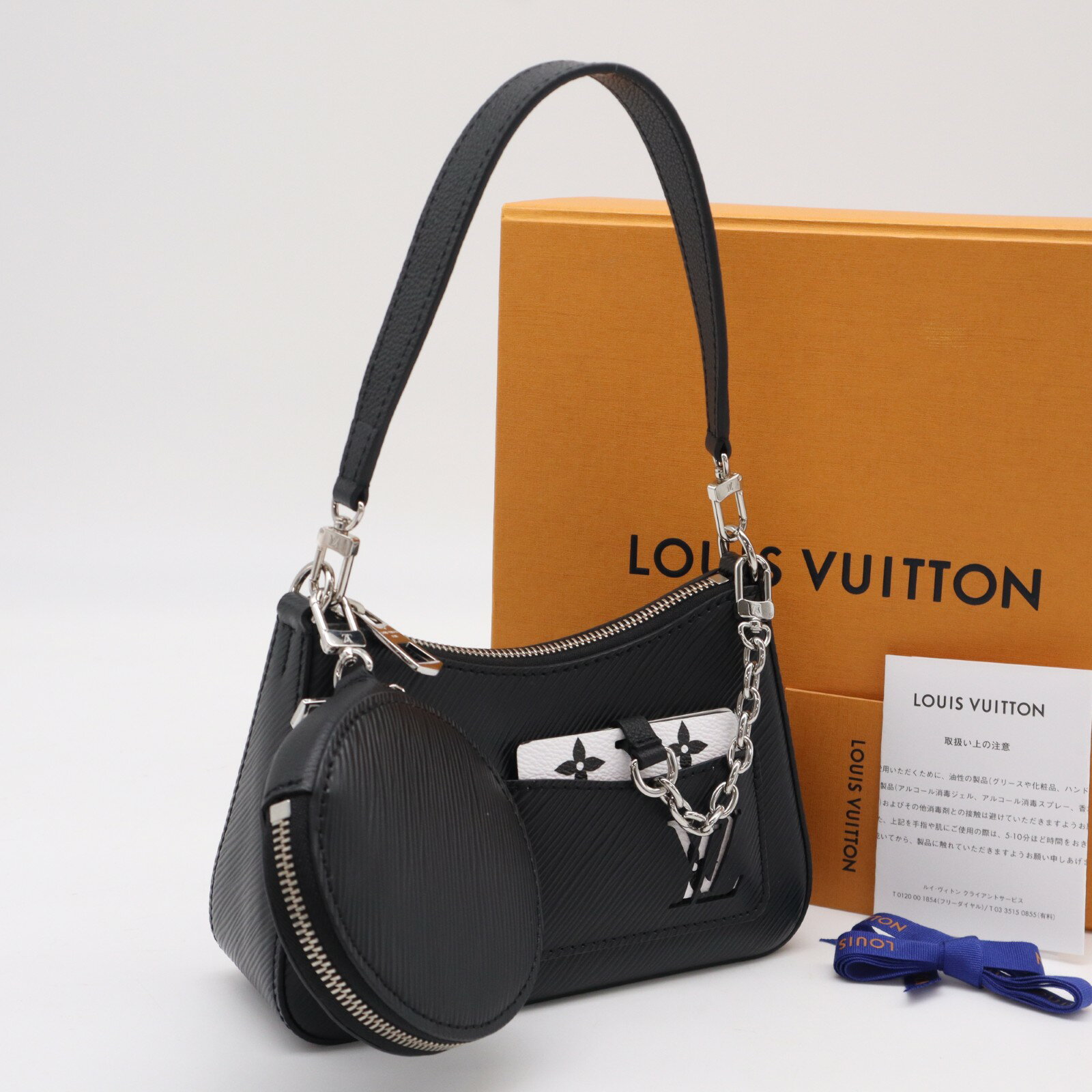 樂天商城 - ★3日以内返品可★ 美品 LOUIS VUITTON ルイ・ヴィトン エピ マレリーニ ノワール M20998 ハンドバッグ ブラック ホワイト レザー レディース【中古】