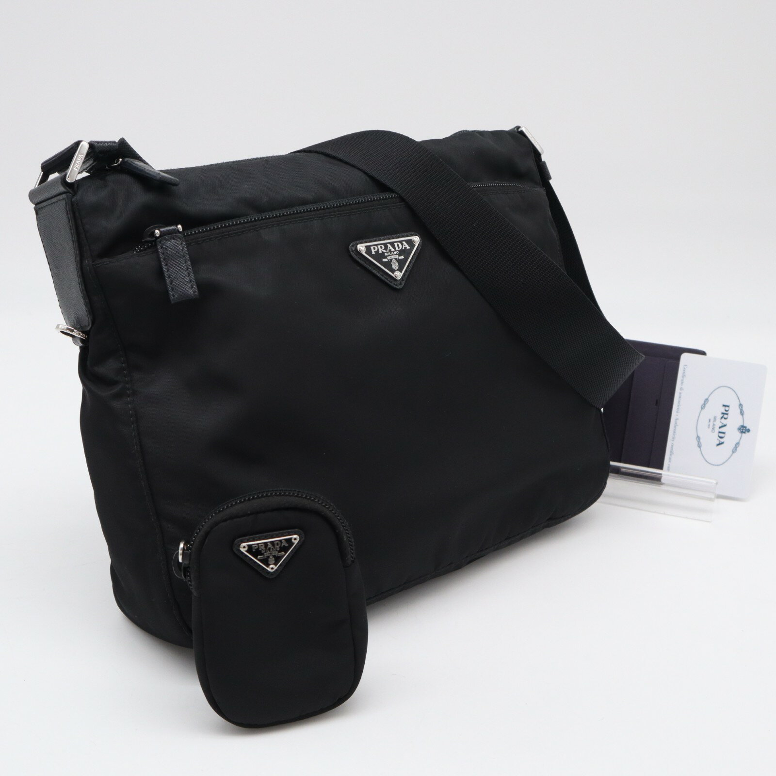 樂天商城 - ★3日以内返品可★ 美品 PRADA プラダ リサイクルポリアミド Re-Nylon バッグ 1BC421 ショルダーバッグ ブラック ナイロン レディース【中古】