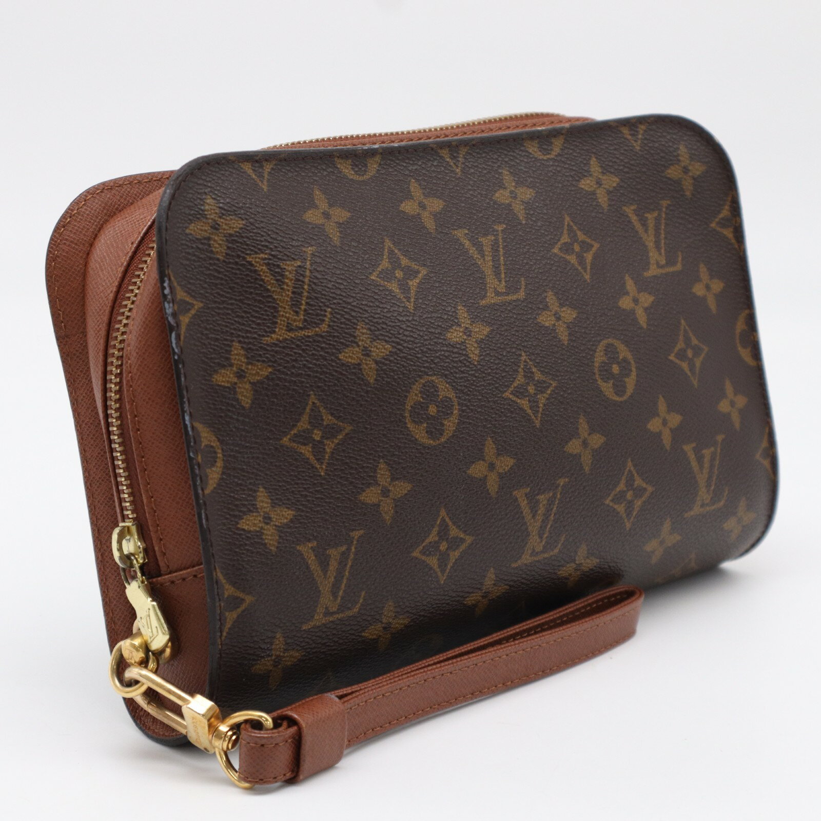 乐天商城 - ★3日以内返品可★ LOUIS VUITTON ルイ・ヴィトン モノグラム オルセー M51790 セカンドバッグ ブラウン ベージュ コーティングキャンバス レザー メンズ【中古】