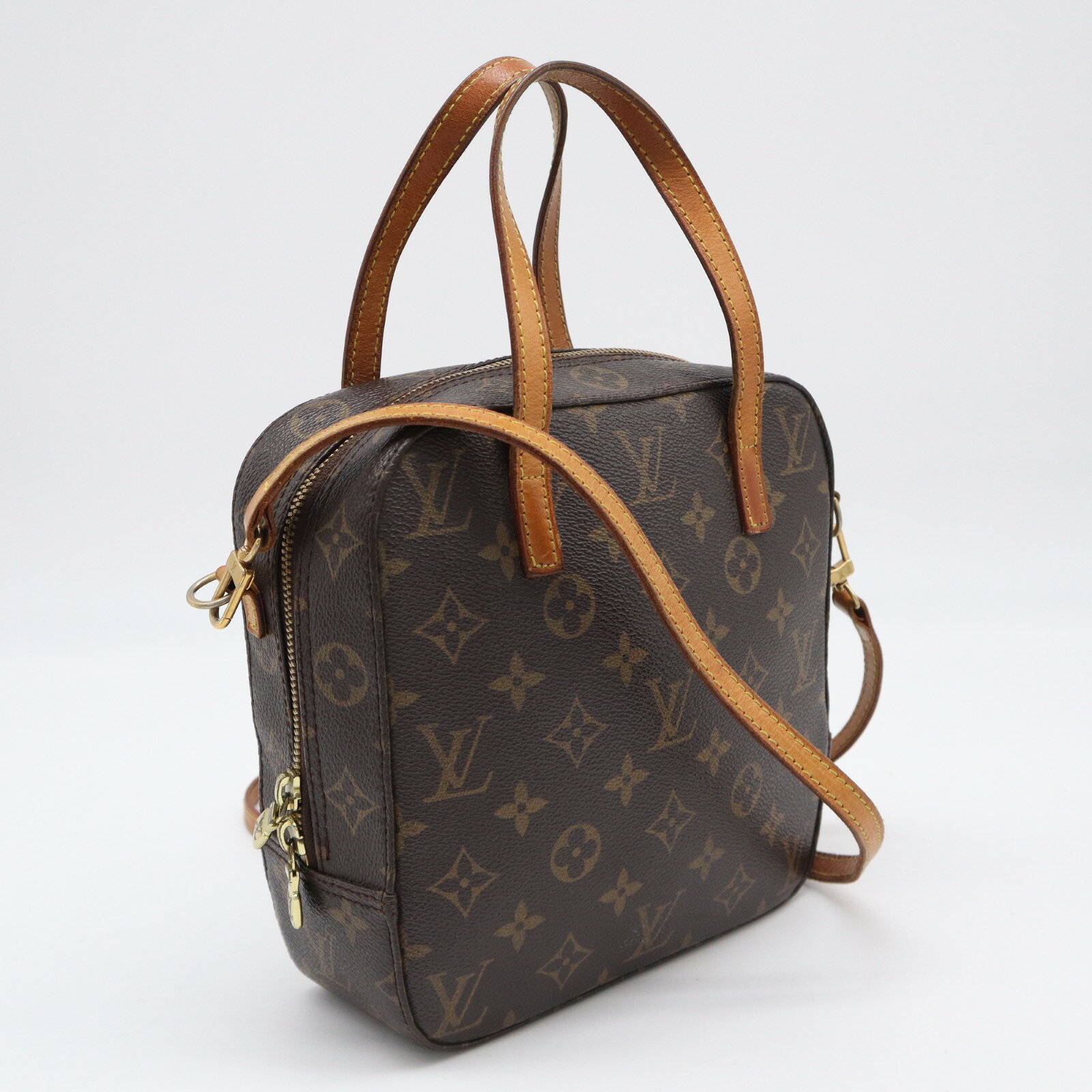 樂天商城 - ★3日以内返品可★ LOUIS VUITTON ルイ・ヴィトン モノグラム スポンティーニ M47500 2wayハンドバッグ ブラウン ベージュ コーティングキャンバス レザー レディース【中古】