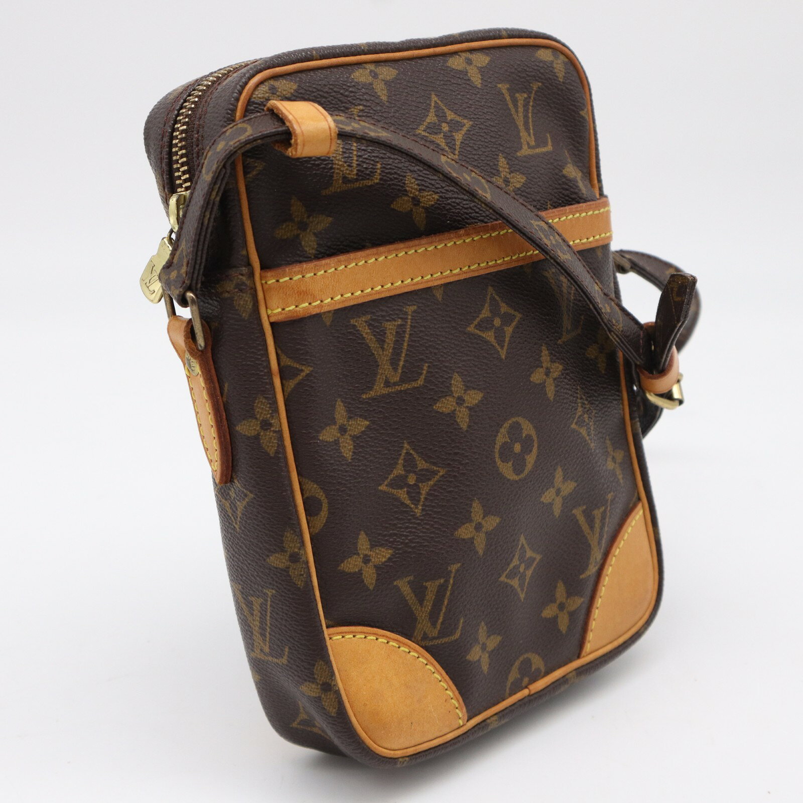 樂天商城 - ★3日以内返品可★ LOUIS VUITTON ルイ・ヴィトン モノグラム キャンバス ダヌーブ M45266 ショルダーバッグ ブラウン ベージュ【中古】
