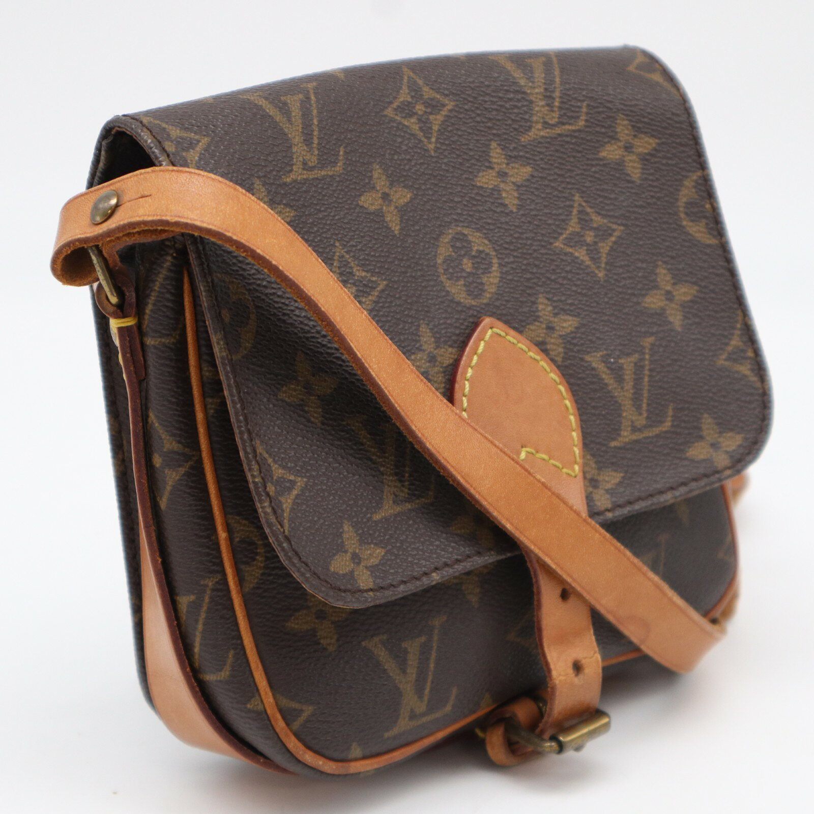 乐天商城 - ★3日以内返品可★ LOUIS VUITTON ルイ・ヴィトン モノグラム カルトシエールPM M51254 ショルダーバッグ ブラウン ベージュ コーティングキャンバス レザー レディース【中古】