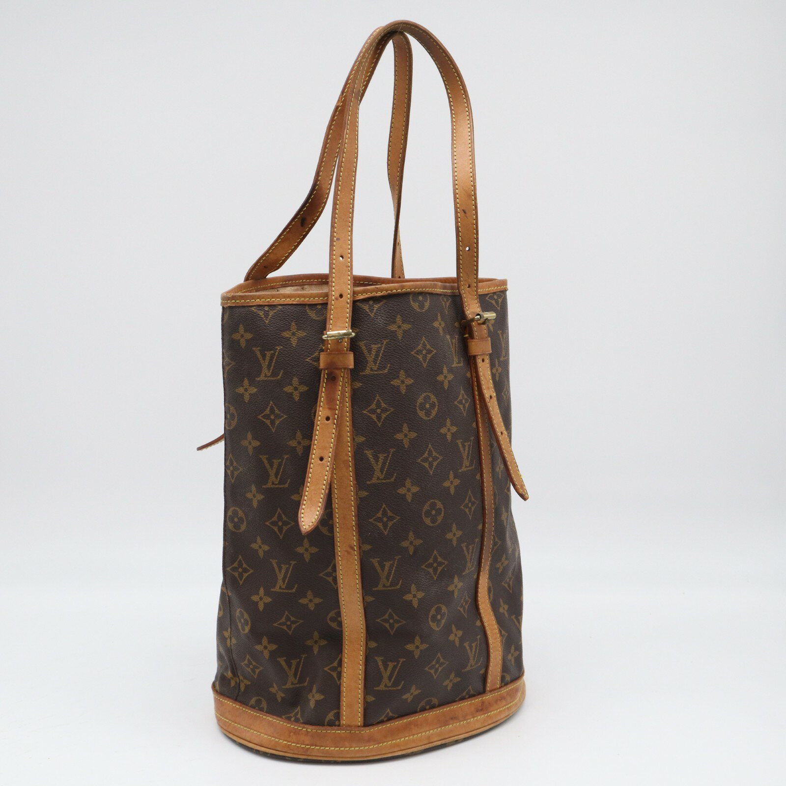 樂天商城 - ★3日以内返品可★ LOUIS VUITTON ルイ・ヴィトン モノグラム バケットGM M42236 ハンドバッグ ブラウン ベージュ コーティングキャンバス レザー レディース【中古】