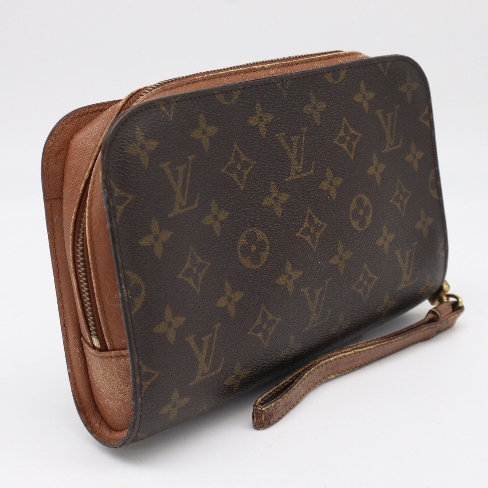 樂天商城 - ★3日以内返品可★ LOUIS VUITTON ルイ・ヴィトン モノグラム オルセー M51790 セカンドバッグ ブラウン ベージュ コーティングキャンバス レザー メンズ【中古】