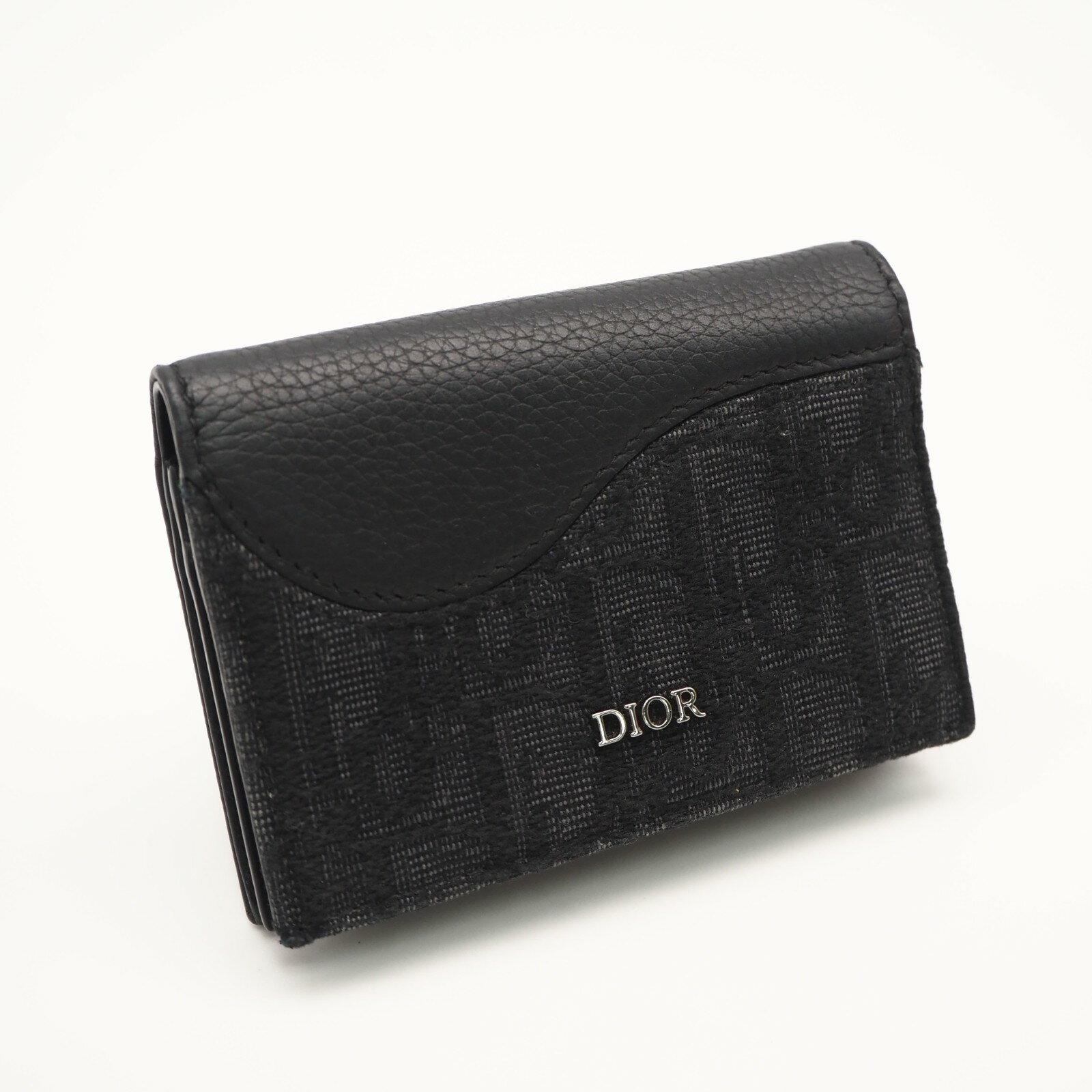 乐天商城 - ★3日以内返品可★ 美品 Dior ディオール ディオール オブリーク ジャカード グレインドカーフスキン マーケトリー Saddle ビジネスカードホルダー 2ADCH166YKS カードケース ブラック グレー キャンバス レザー メンズ【中古】
