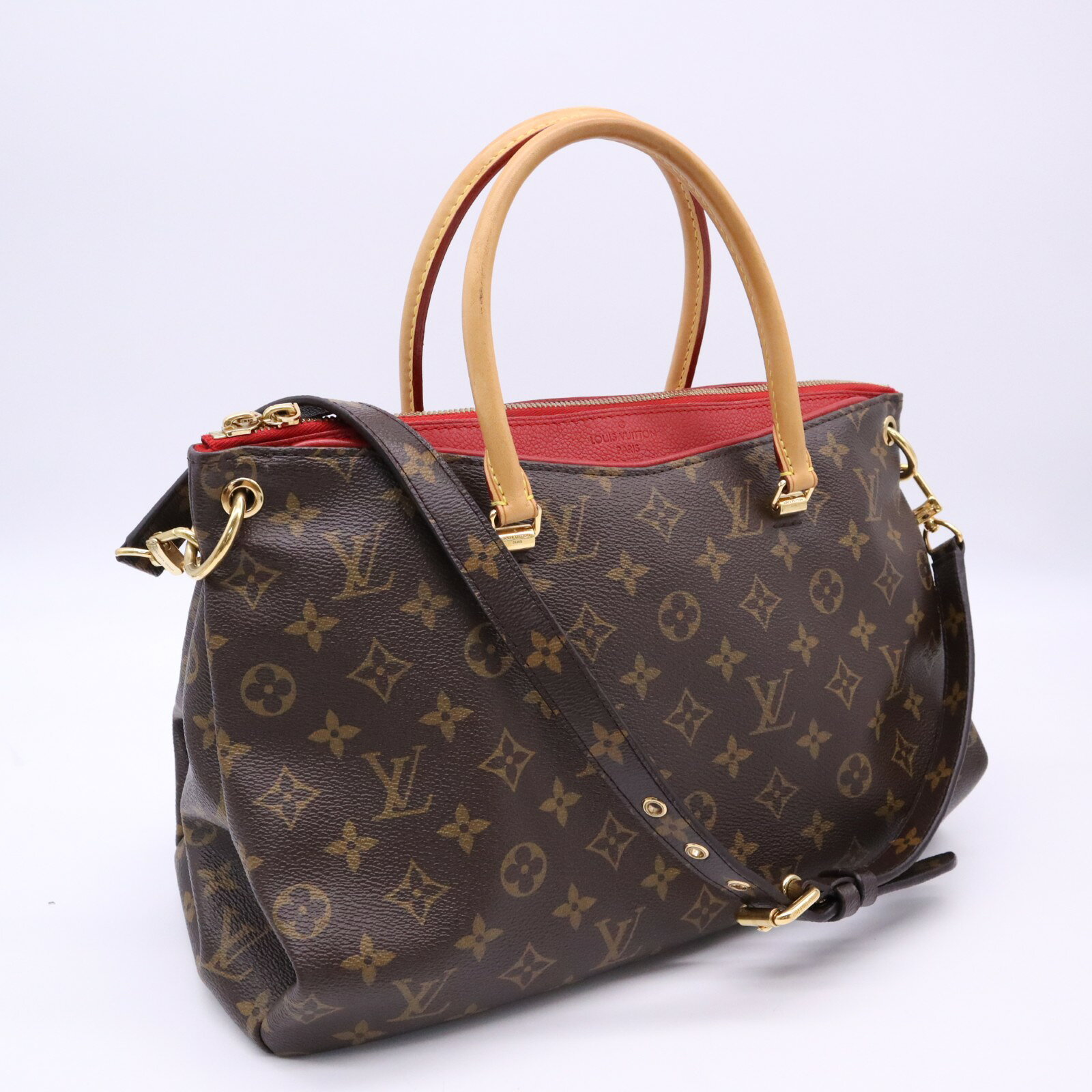 ★3日以内返品可★ LOUIS VUITTON ルイ・ヴィトン モノグラム パラス スリーズ M41175 2wayハンドバッグ ブラウン ベージュ コーティングキャンバス レザー レディース【中古】