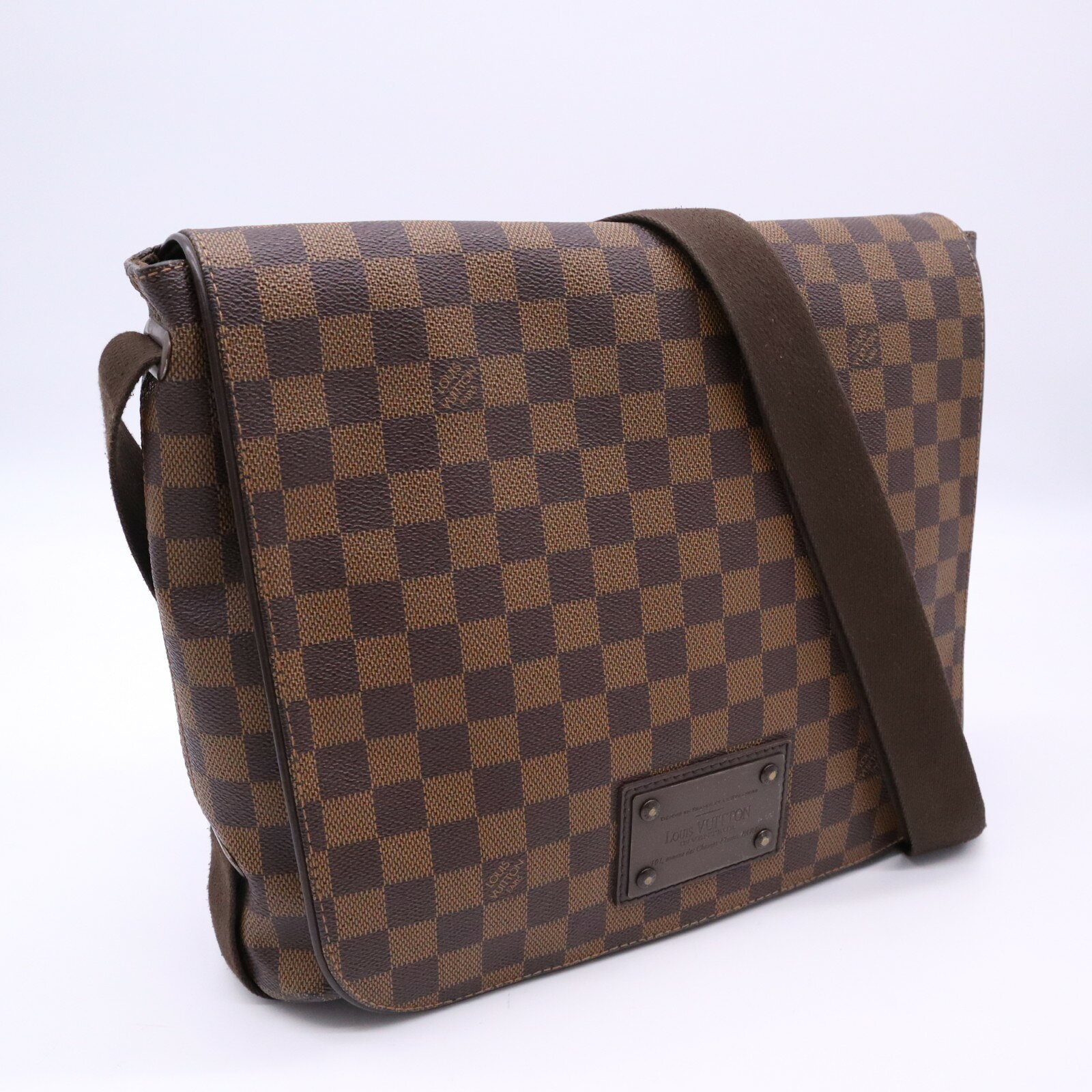 ★3日以内返品可★ LOUIS VUITTON ルイ・ヴィトン ダミエ ブルックリンMM N51211 ショルダーバッグ ブラウン ベージュ コーティングキャンバス レザー レディース【中古】