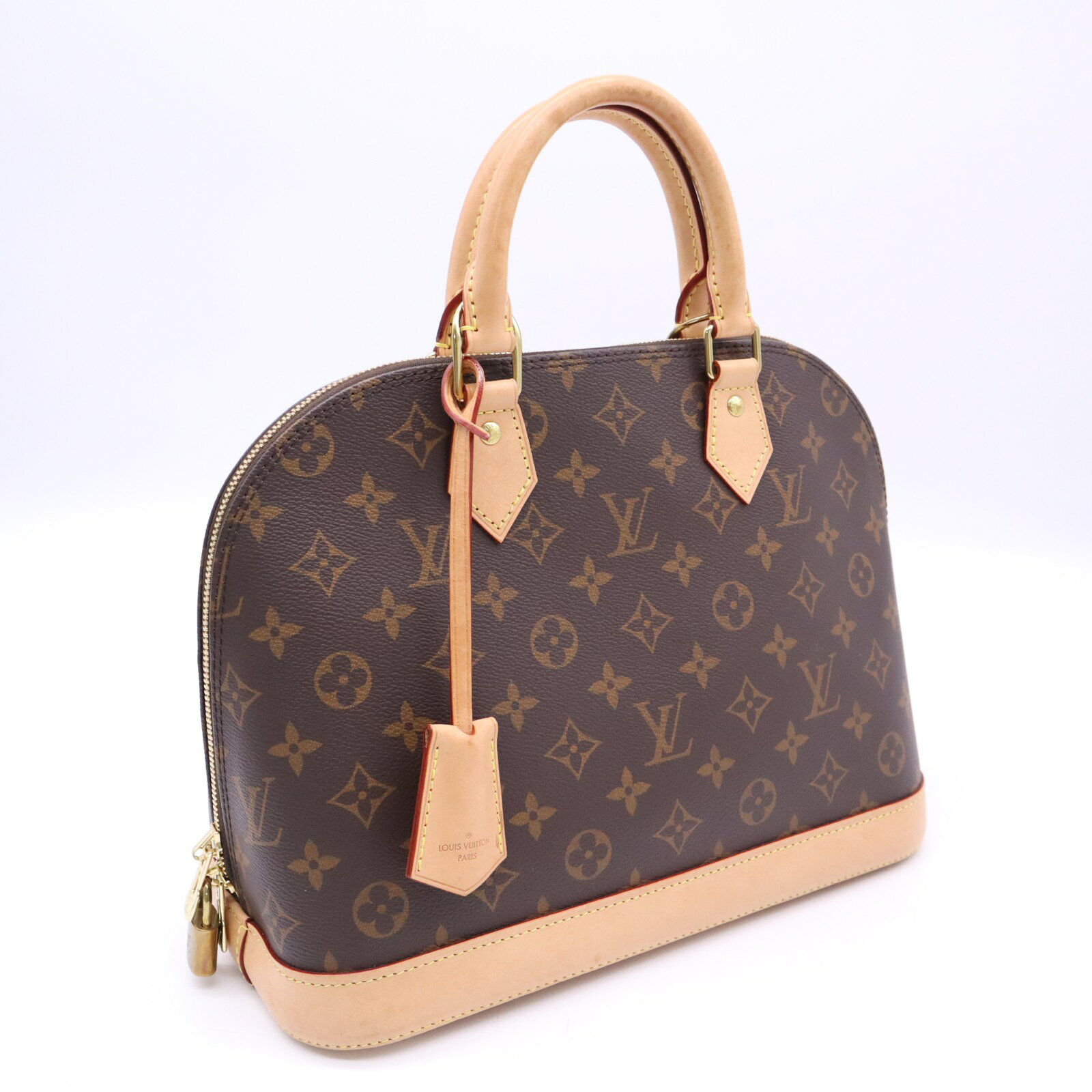 ★3日以内返品可★ 美品 LOUIS VUITTON ルイ・ヴィトン モノグラム アルマPM M53151 ハンドバッグ ブラウン ベージュ コーティングキャンバス レザー レディース【中古】