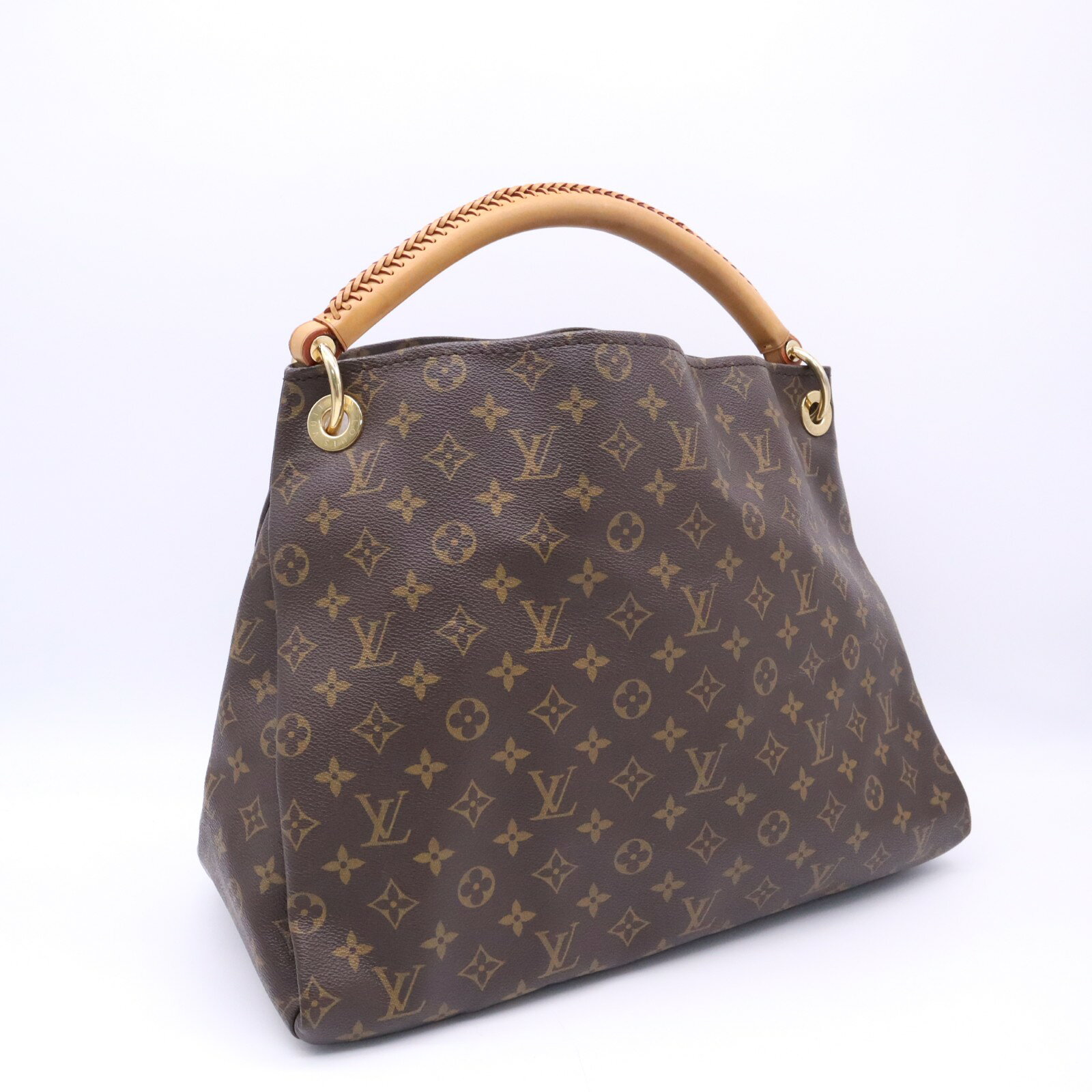 ★3日以内返品可★ LOUIS VUITTON ルイ・ヴィトン モノグラム アーツィーMM M40249 ハンドバッグ ブラウン ベージュ コーティングキャンバス レザー レディース【中古】