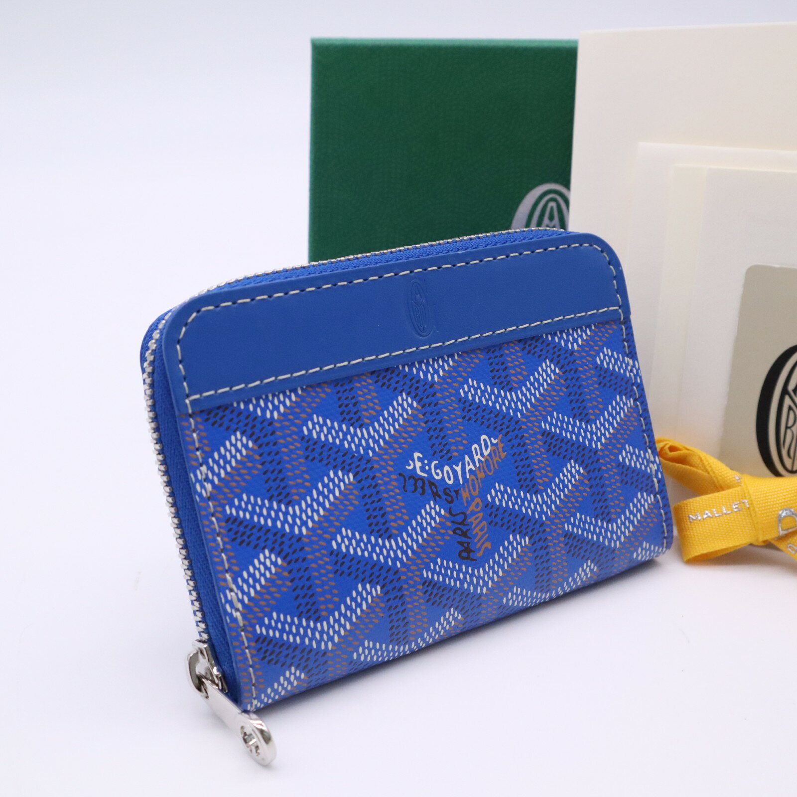 ★3日以内返品可★ 極美品 GOYARD ゴヤール マティニョン ミニ ウォレット ブルー MATIGNMINTY09CL09P コインケース ブルー マルチカラー コーティングキャンバス カーフレザー メンズ【中古】