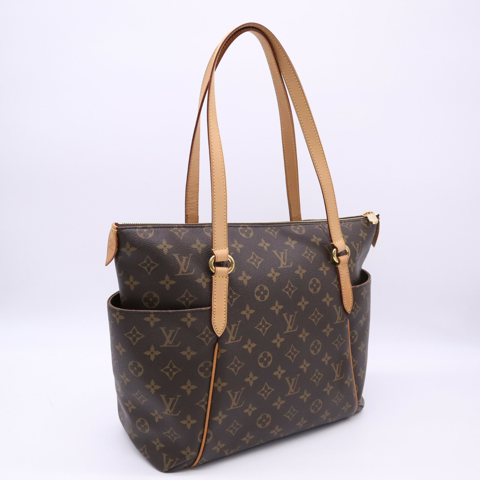 ★3日以内返品可★ LOUIS VUITTON ルイ・ヴィトン モノグラム トータリーMM M56689 ハンドバッグ ブラウン ベージュ コーティングキャンバス レザー レディース【中古】
