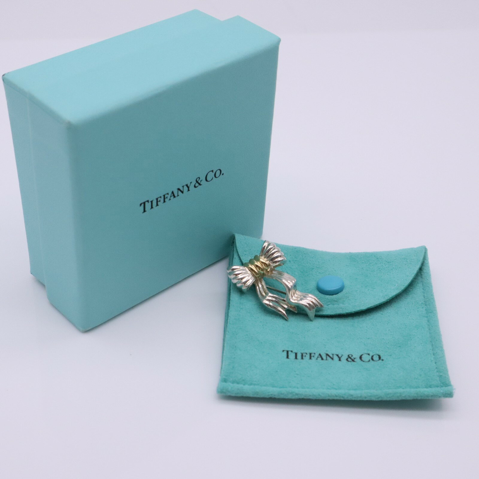 ★3日以内返品可★ 美品 TIFFANY&Co. ティファニー ツイスト リボン ブローチ コンビ 750 925 ブローチ - ブローチ ゴールド シルバー ゴールド シルバー レディース【中古】