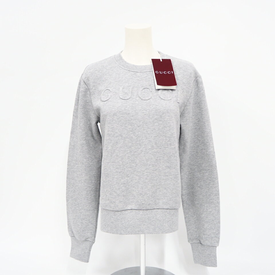 ★3日以内返品可★ 未使用 GUCCI グッチ ロゴ スウェット XS 785636 その他トップス グレー コットン レディース【中古】
