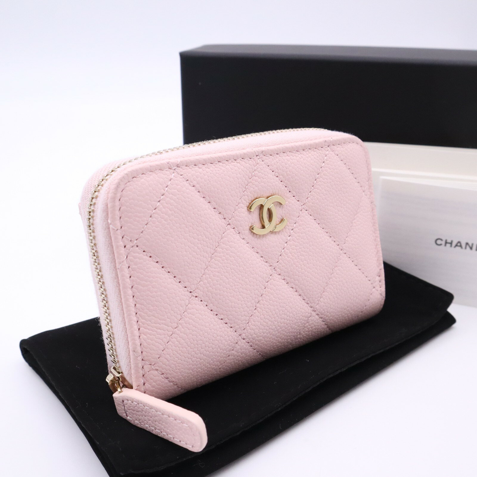 ★3日以内返品可★ 極美品 CHANEL シャネル キャビアスキン マトラッセ コインケース AP0216 コインケース ピンク キャビアスキン レディース【中古】