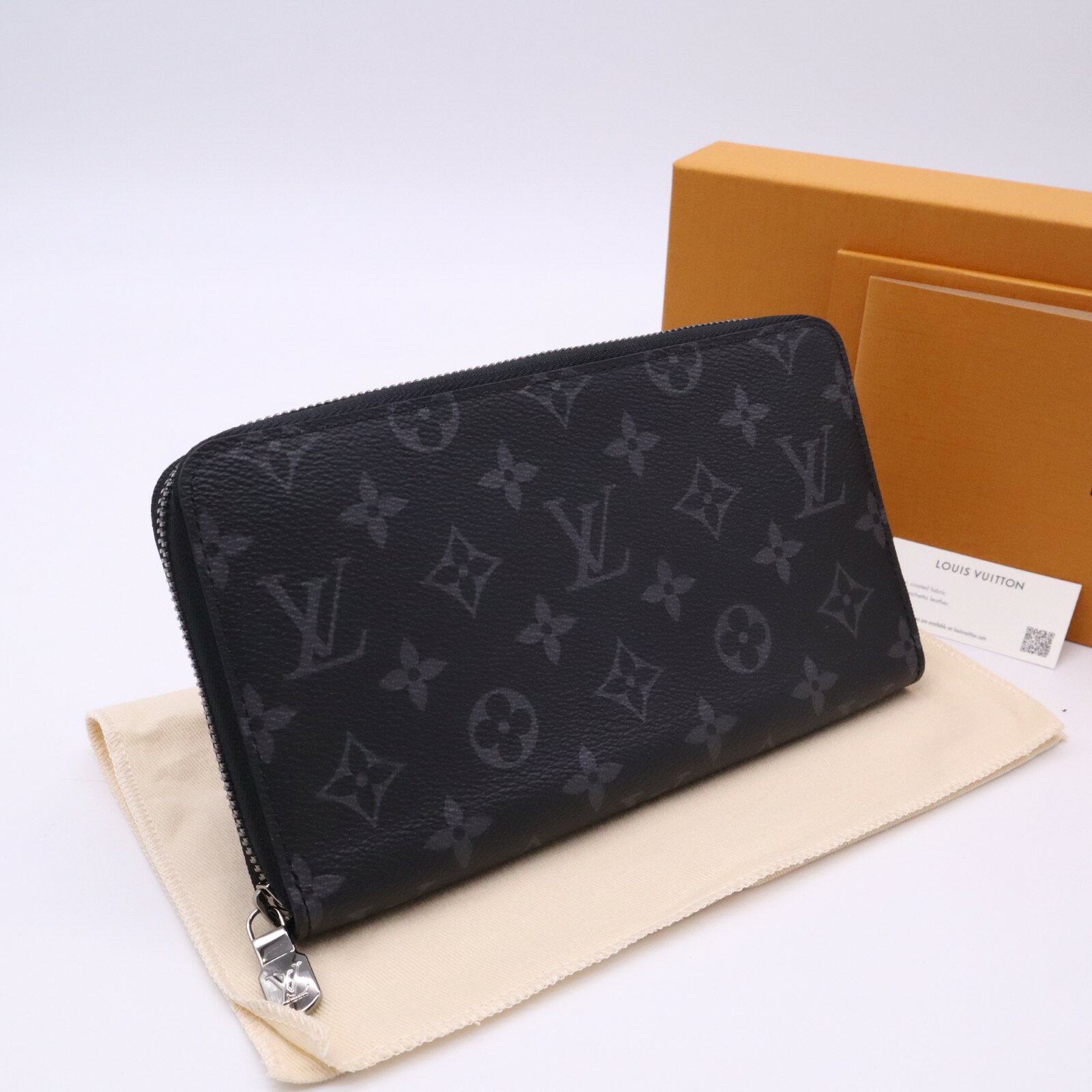 ★3日以内返品可★ 極美品 LOUIS VUITTON ルイ・ヴィトン モノグラム エクリプス ジッピー オーガナイザー M82081 長財布 ブラック グレー コーティングキャンバス レザー メンズ【中古】