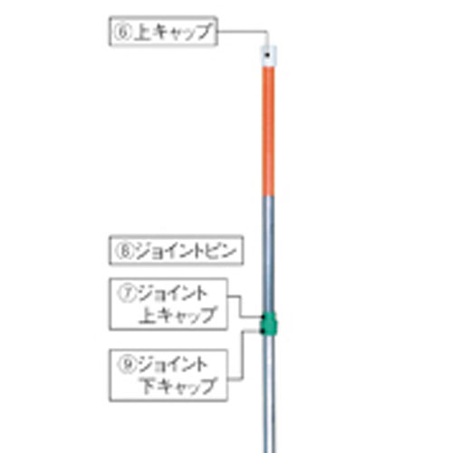 ※中具、足ゴム、足台、補助足は共通です。カラー竹馬　のびのびタイプ　上キャップ【室外遊具/竹馬】